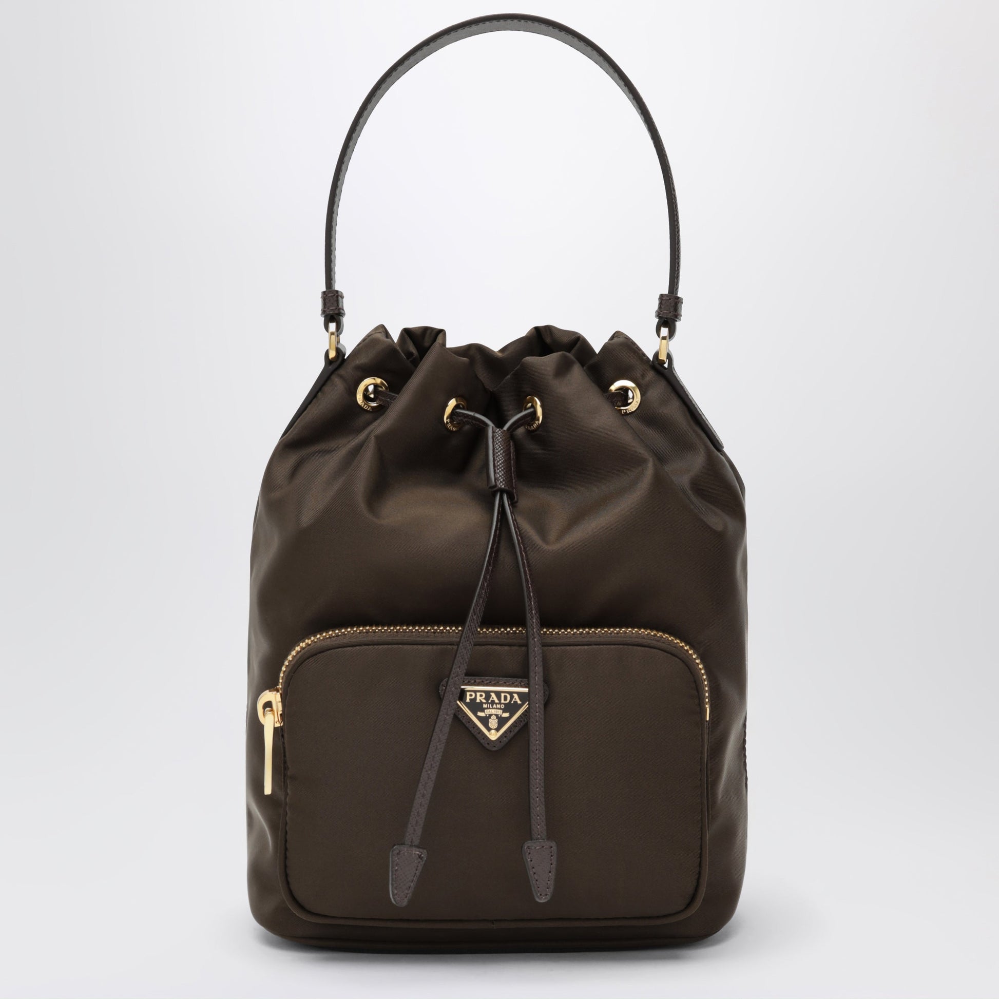 Prada Prada Duet Bucket Bag In Burnt Brown Re-Nylon Women PRADA