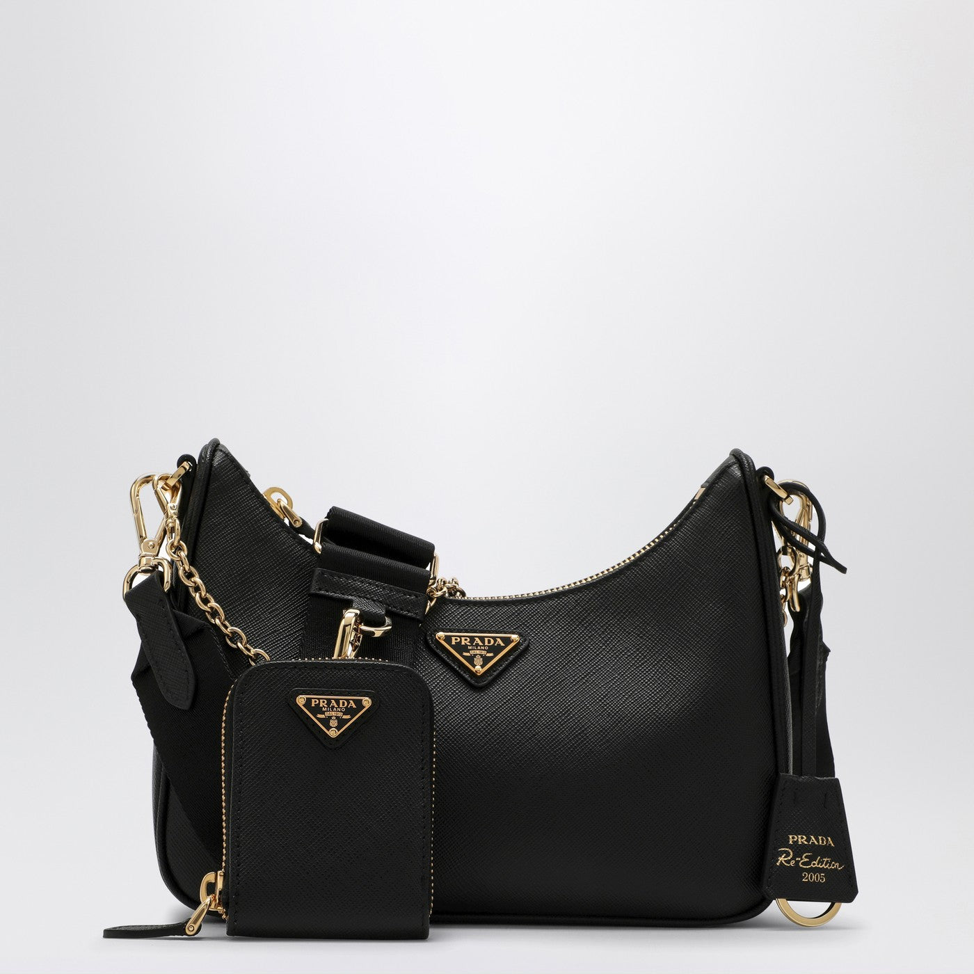 Prada Re-Edition 2005 Black Leather Bag Women PRADA