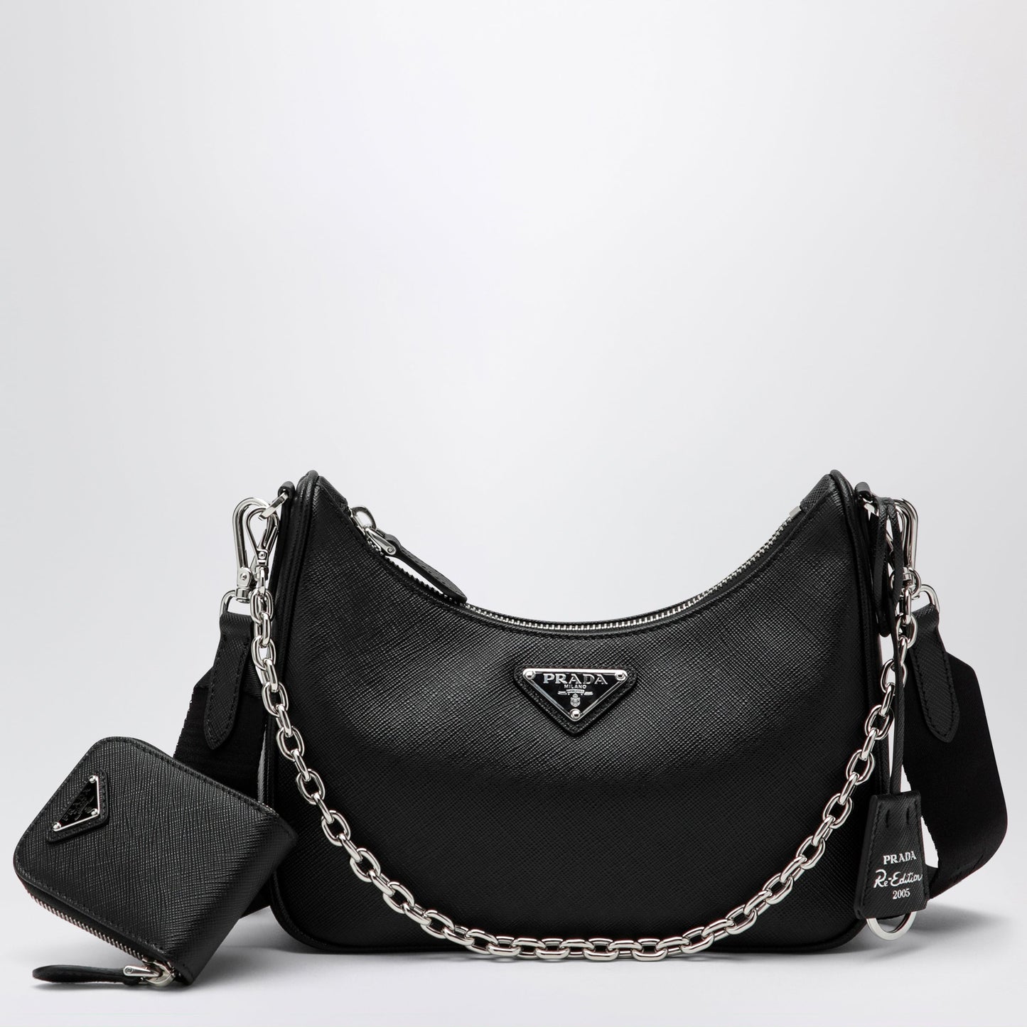Prada Re-Edition 2005 Black Leather Bag Women PRADA