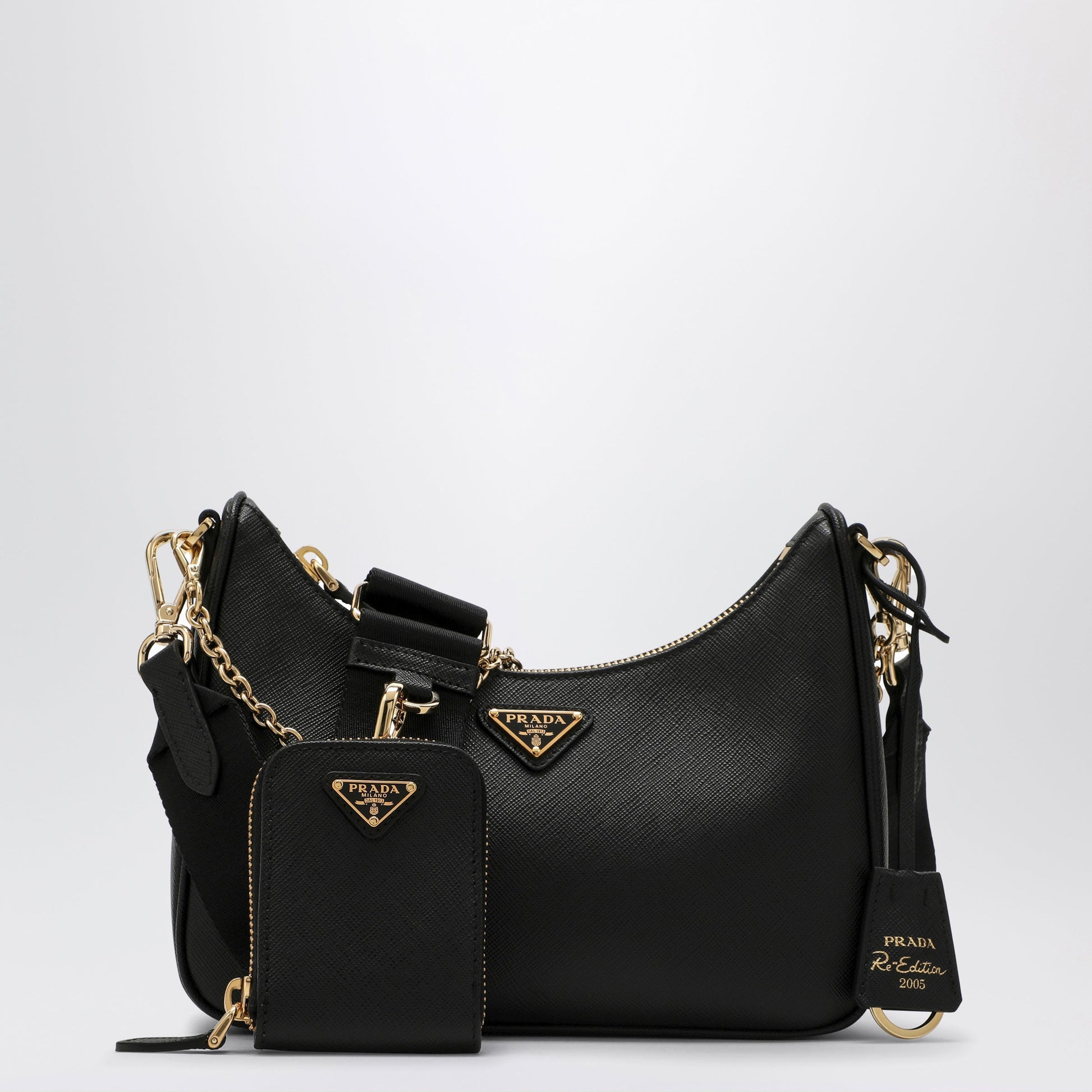 Prada Re-Edition 2005 Black Leather Bag Women PRADA