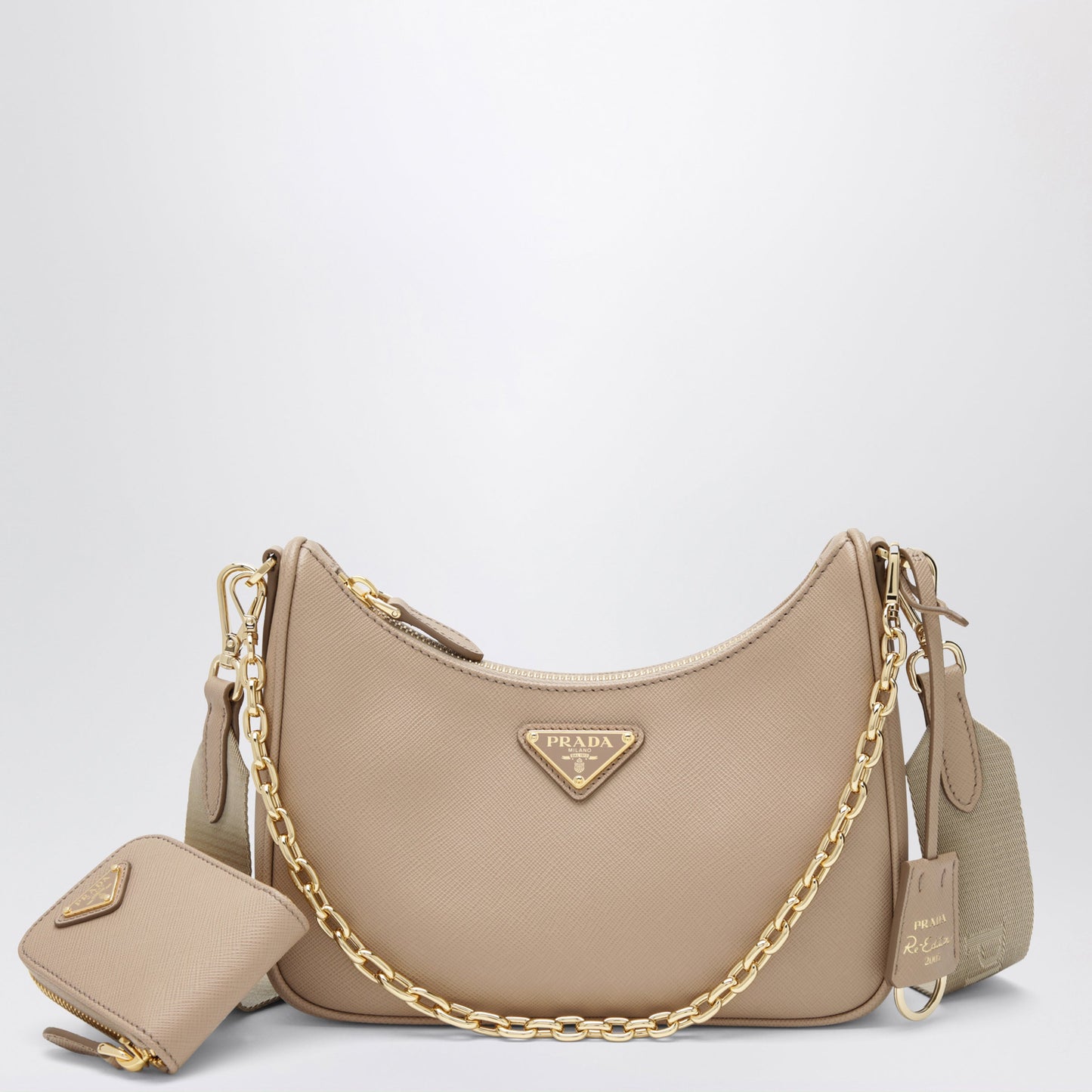 Prada Re-Edition 2005 Bag In Cameo Beige Leather Women PRADA