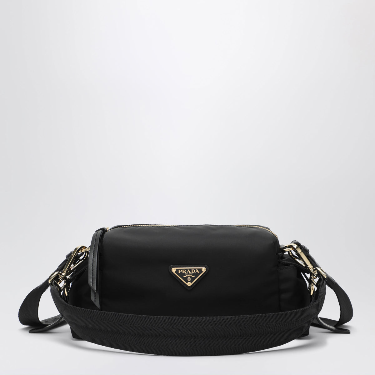 Prada Small Black Prada Explore Bag In Re-Nylon And Leather Women PRADA