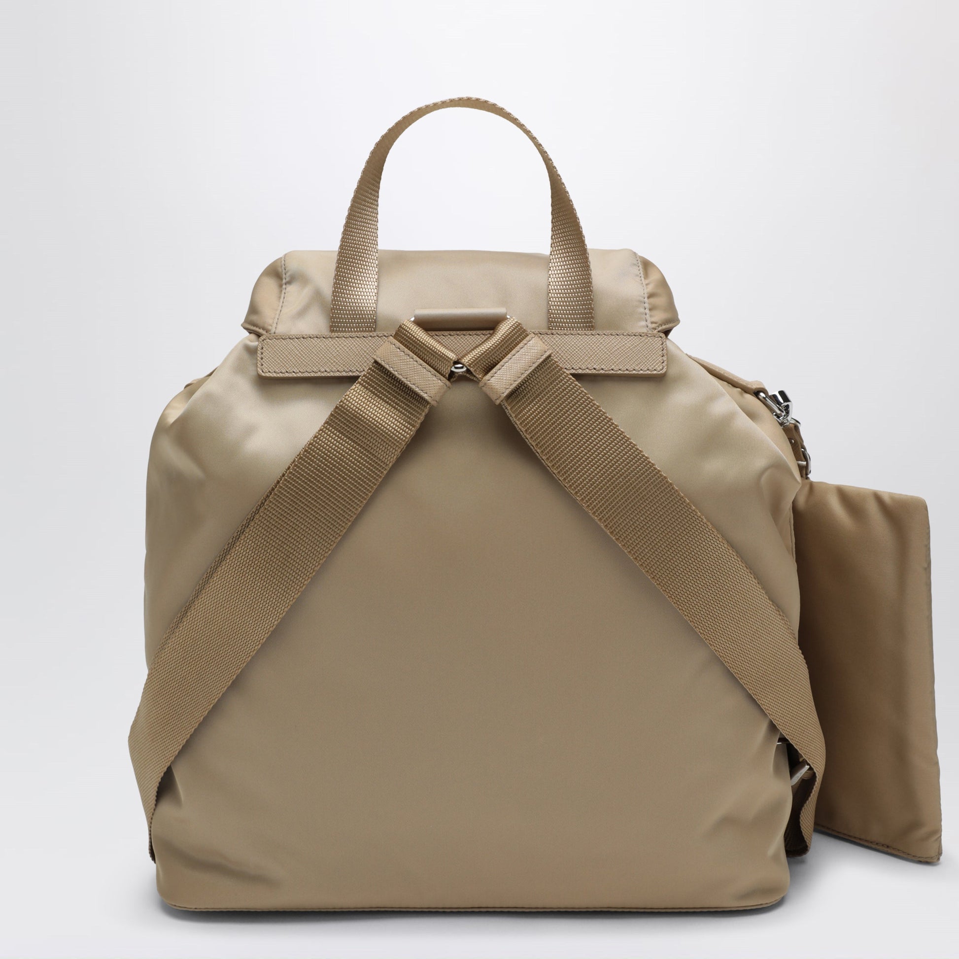 Prada Backpack In Re-Nylon And Saffiano With Pouch Camel Women PRADA