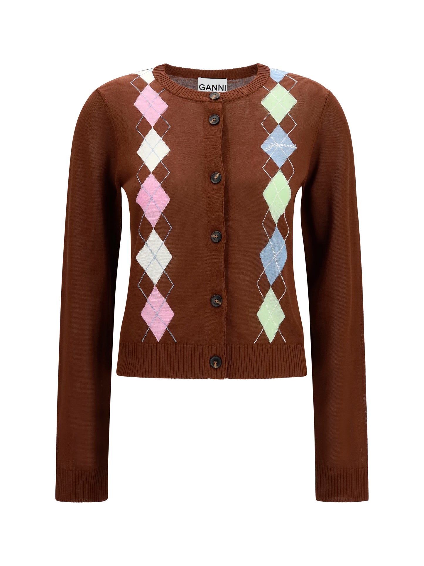 Ganni Women Diamond-Pattern Cardigan GANNI