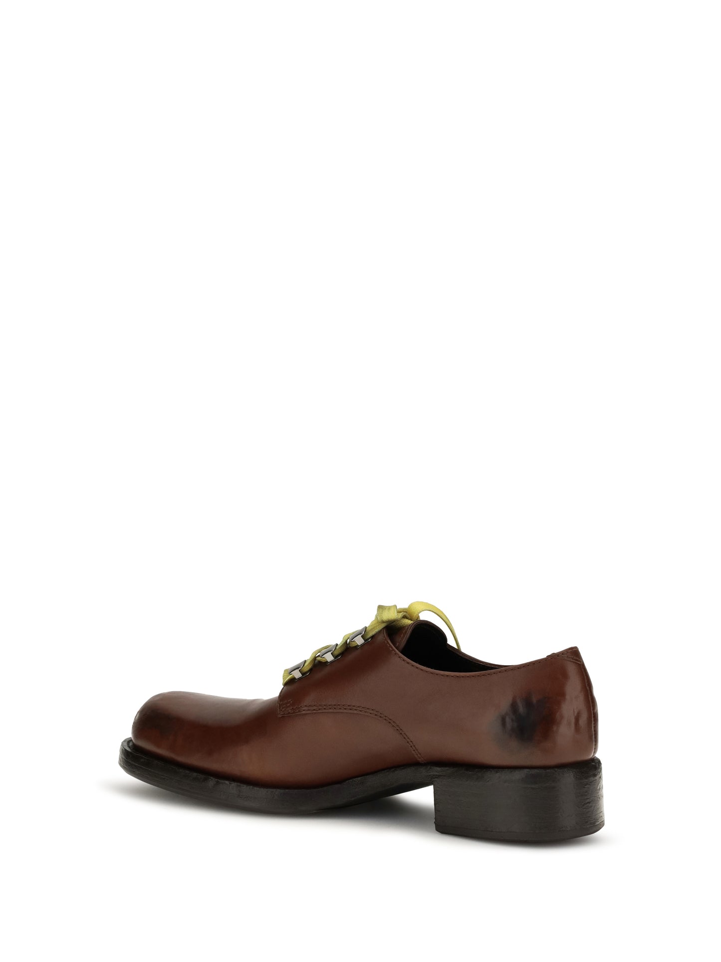 Prada Women Antique Leather Lace-Up Loafers PRADA