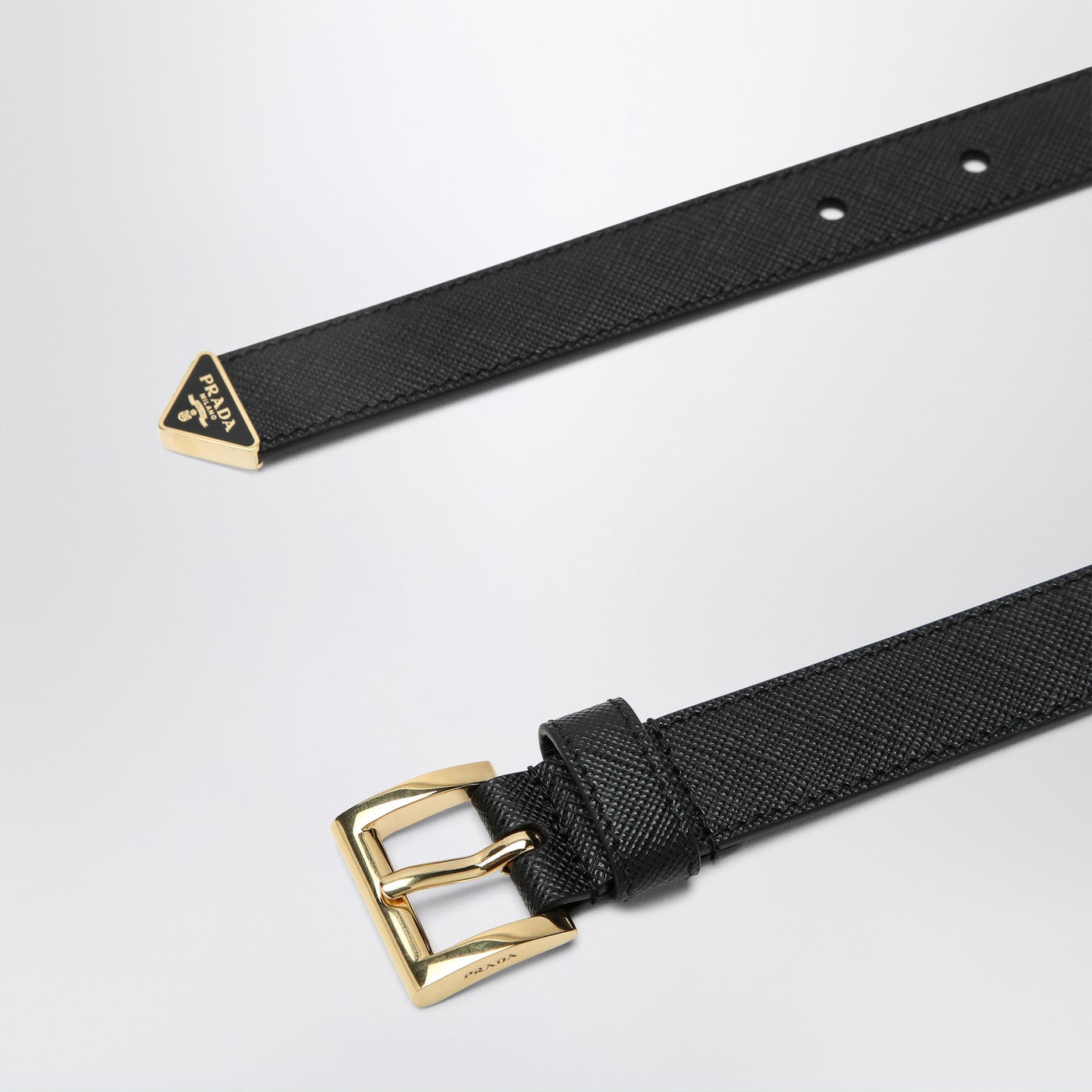 Prada Black Saffiano Leather Belt Women PRADA