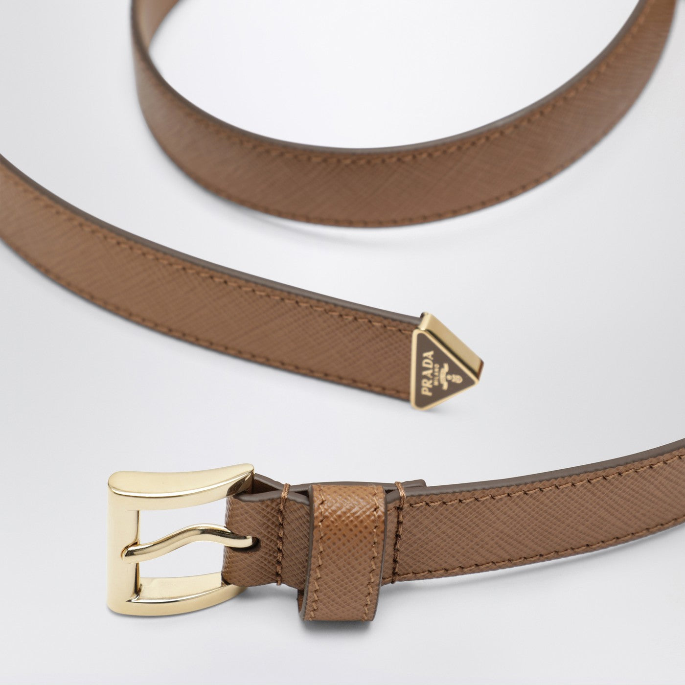 Prada Caramel Saffiano Leather Belt Women PRADA