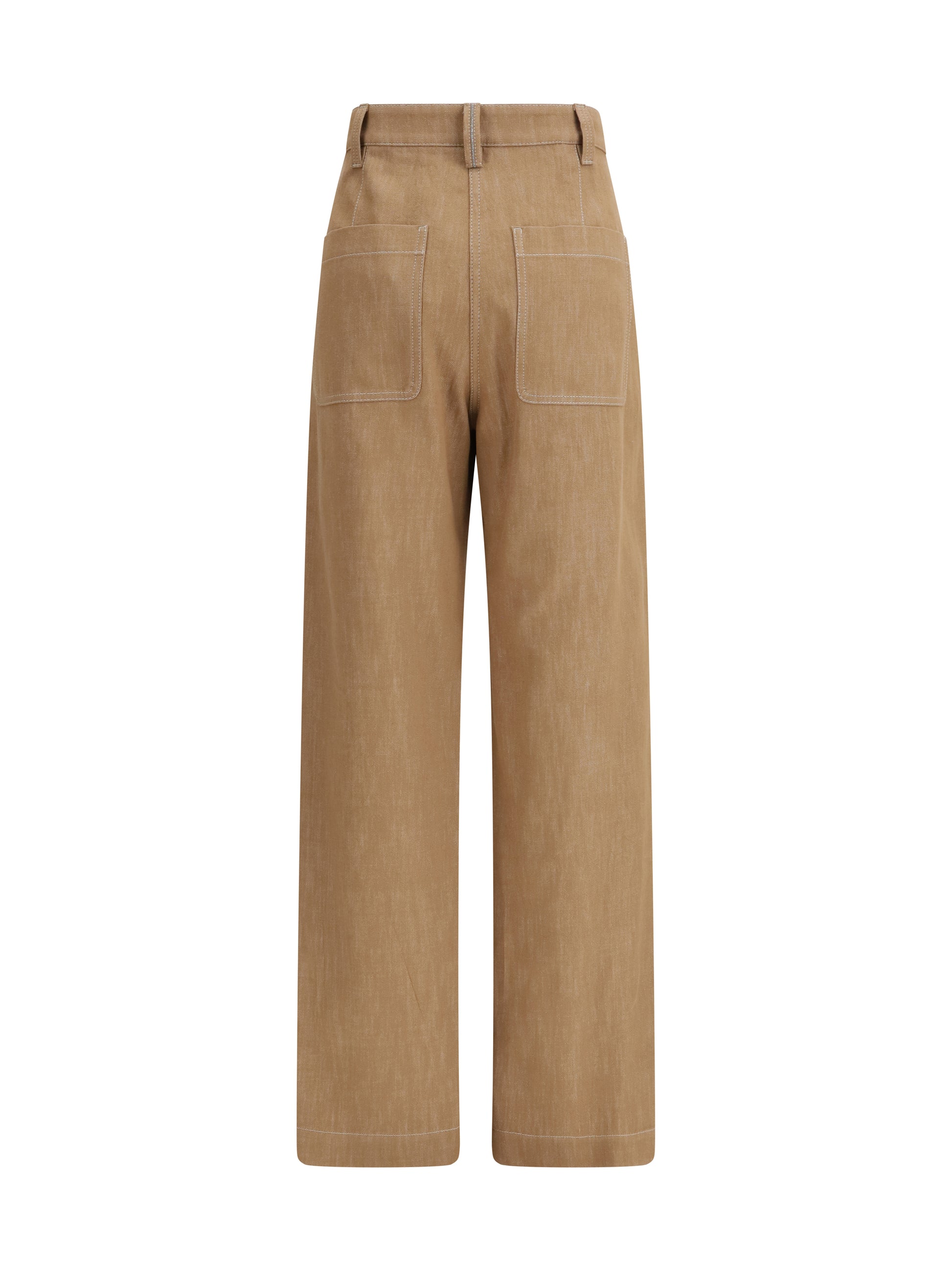 Brunello Cucinelli Women Denim-Effect Twill Wide Pants BRUNELLO CUCINELLI