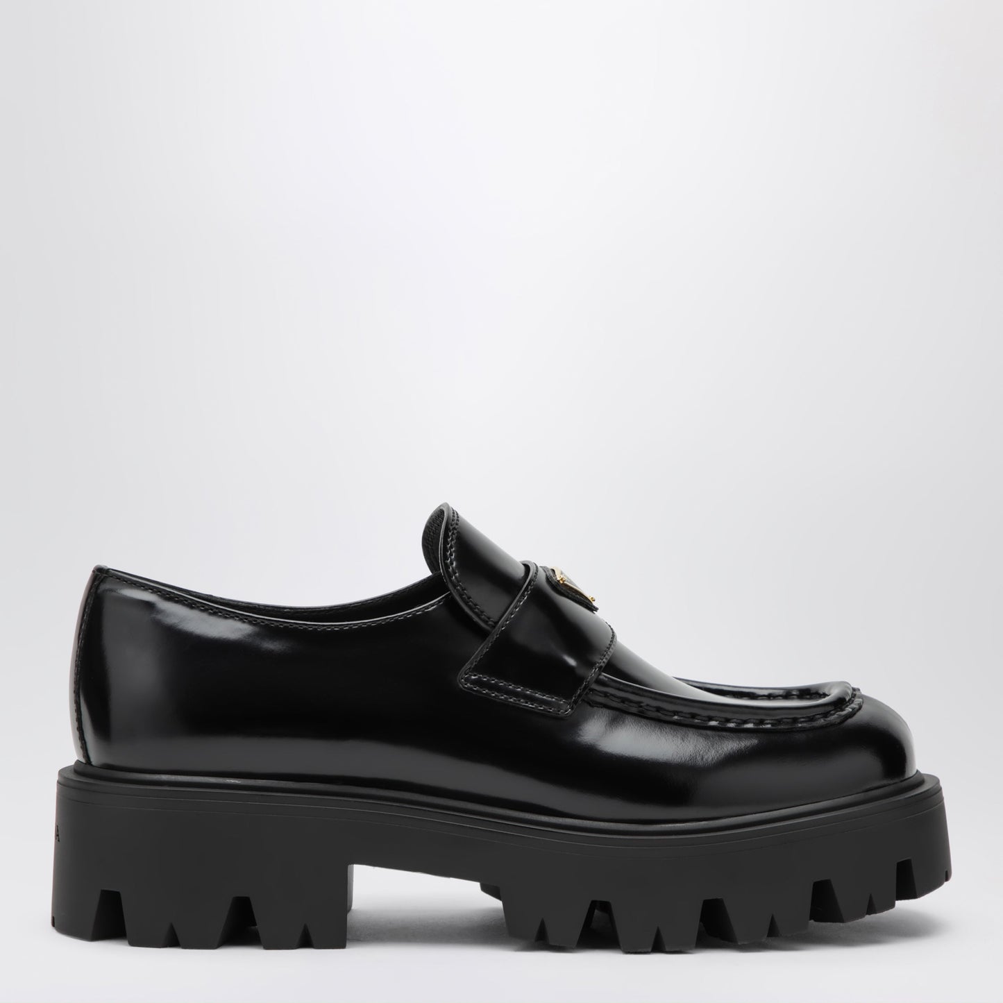 Prada Black Brushed Leather Loafers Women PRADA