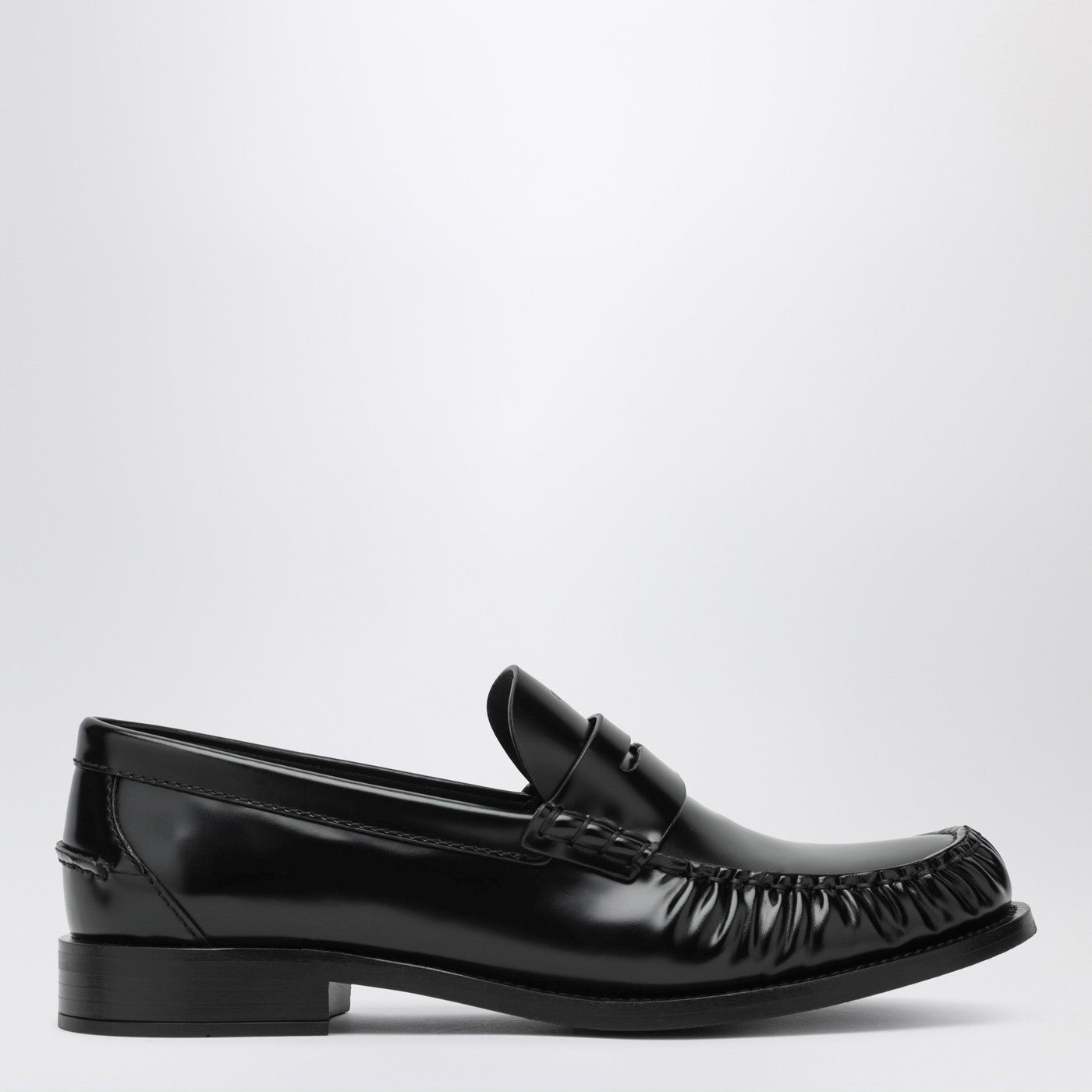 Prada Black Polished Leather Loafers Women PRADA