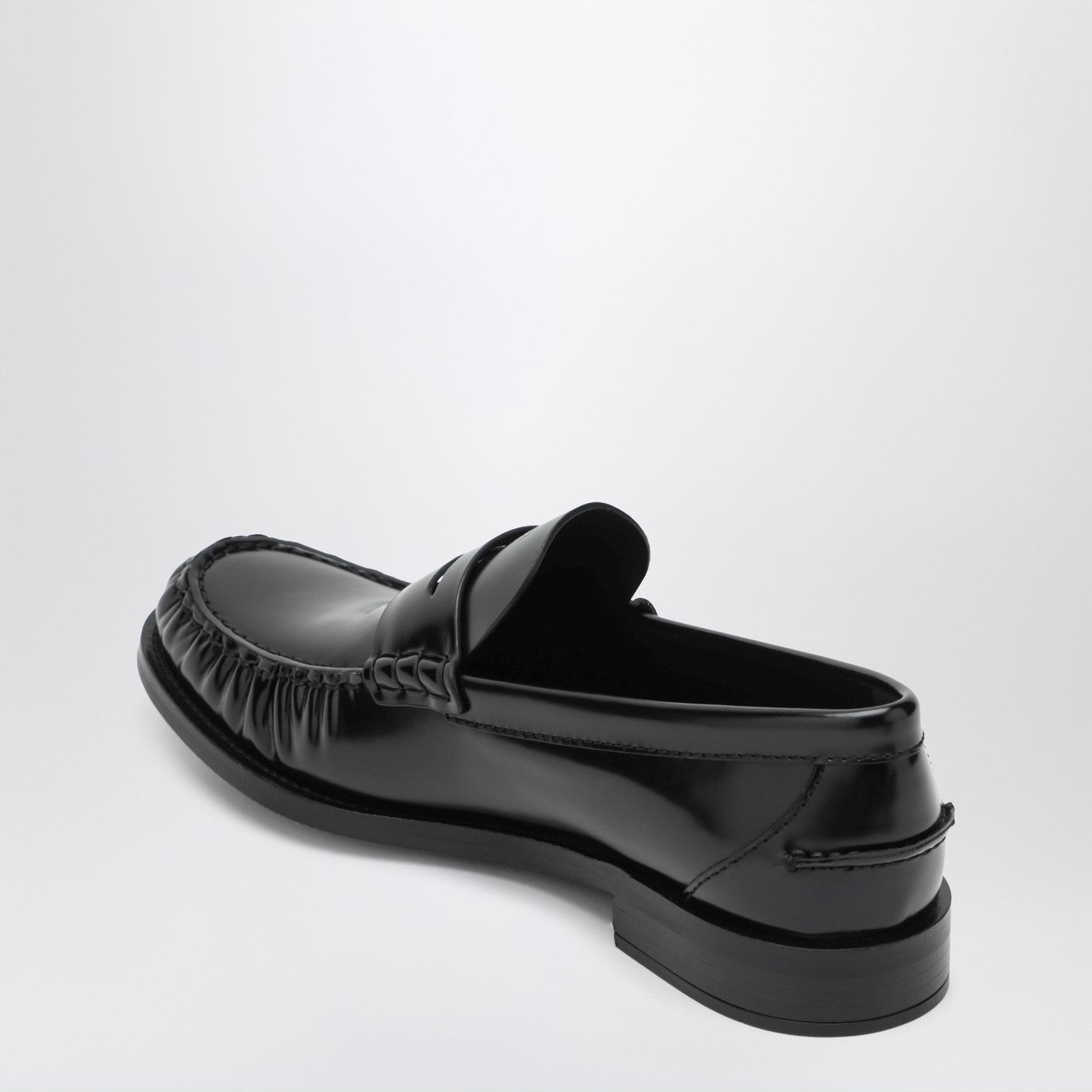 Prada Black Polished Leather Loafers Women PRADA