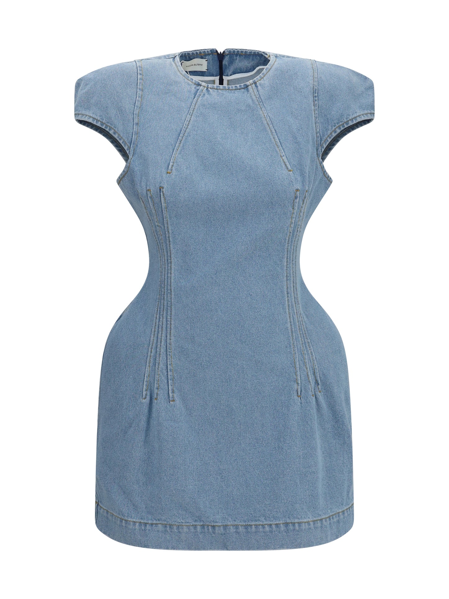 Magda Butrym Women Short-Sleeve Denim Mini Dress