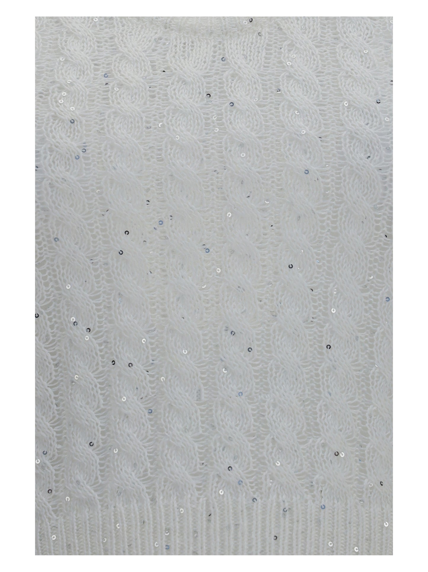 Brunello Cucinelli Women White Linen Knit Tank Top With Sequins BRUNELLO CUCINELLI