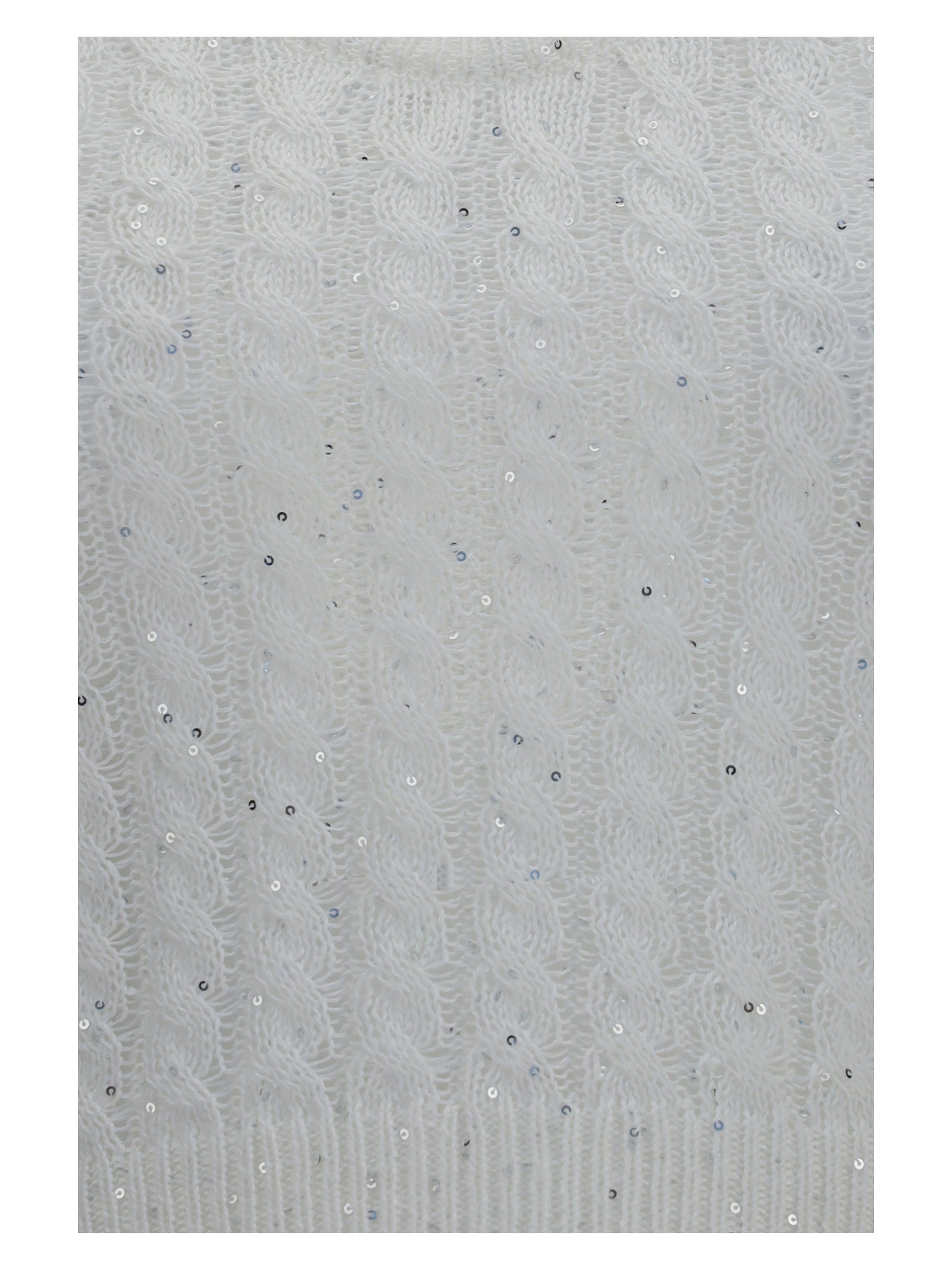 Brunello Cucinelli Women White Linen Knit Tank Top With Sequins BRUNELLO CUCINELLI