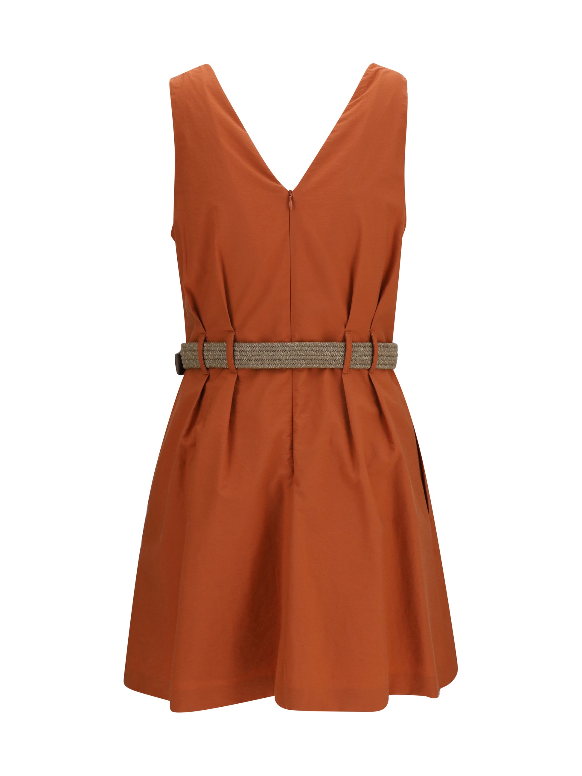 Brunello Cucinelli Women Pleated Dress With Rope Belt BRUNELLO CUCINELLI