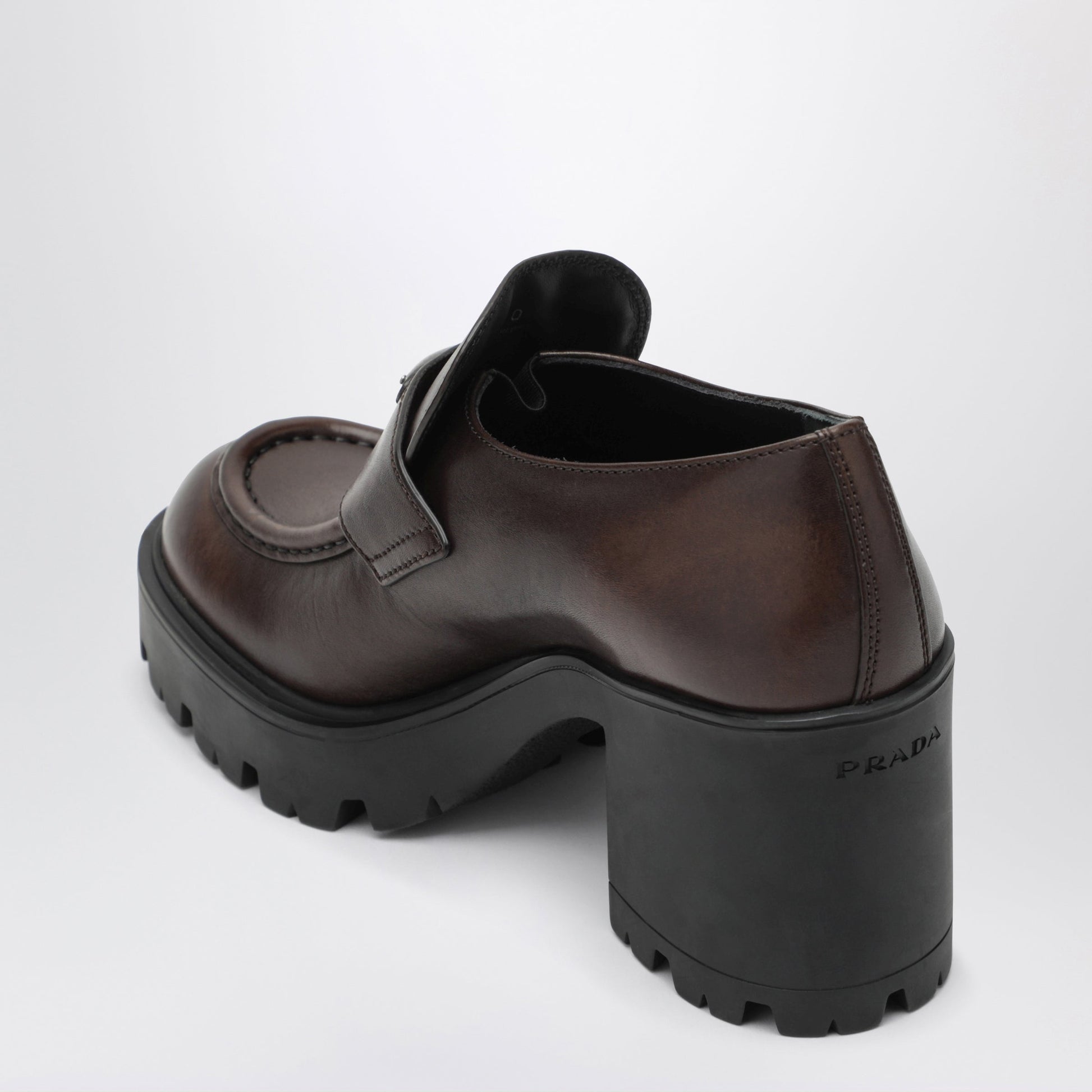 Prada Brown Platform Heeled Loafers Women PRADA