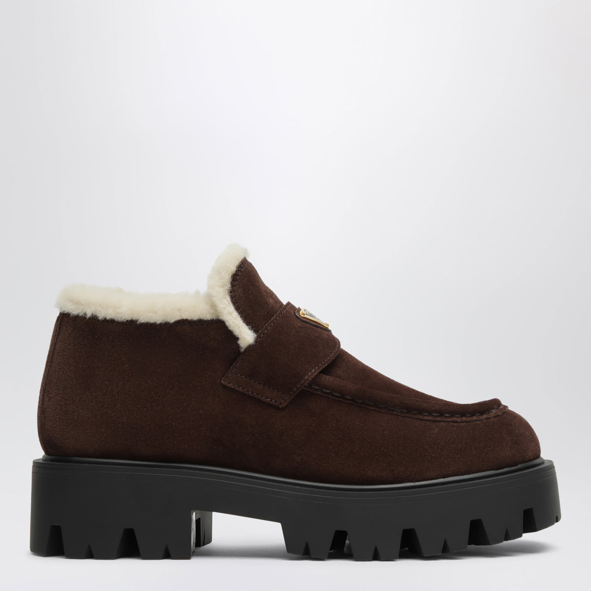 Prada Dark Brown Suede Moccasins Women PRADA