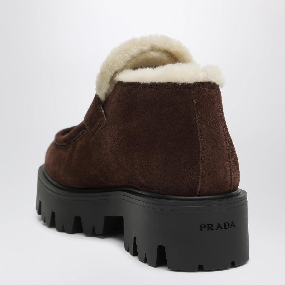 Prada Dark Brown Suede Moccasins Women PRADA