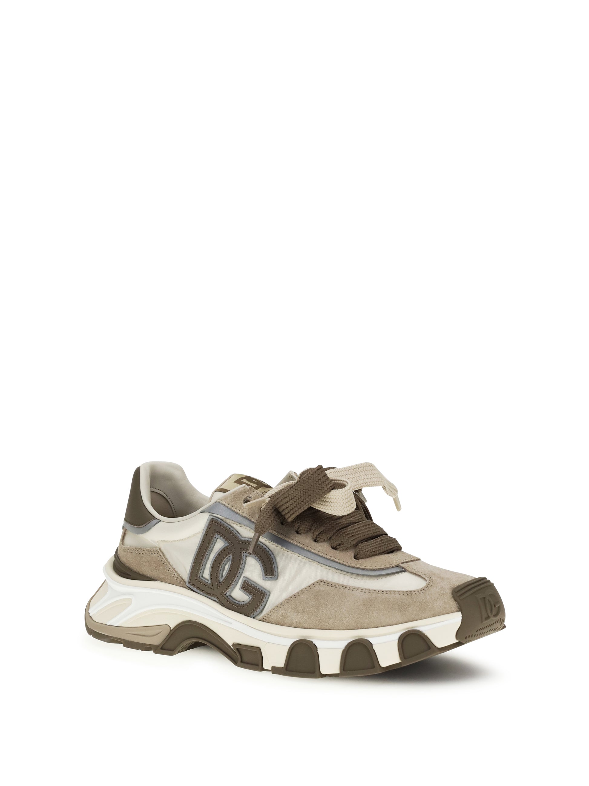 Dolce & Gabbana Men Leather And Mesh Sneakers DOLCE & GABBANA