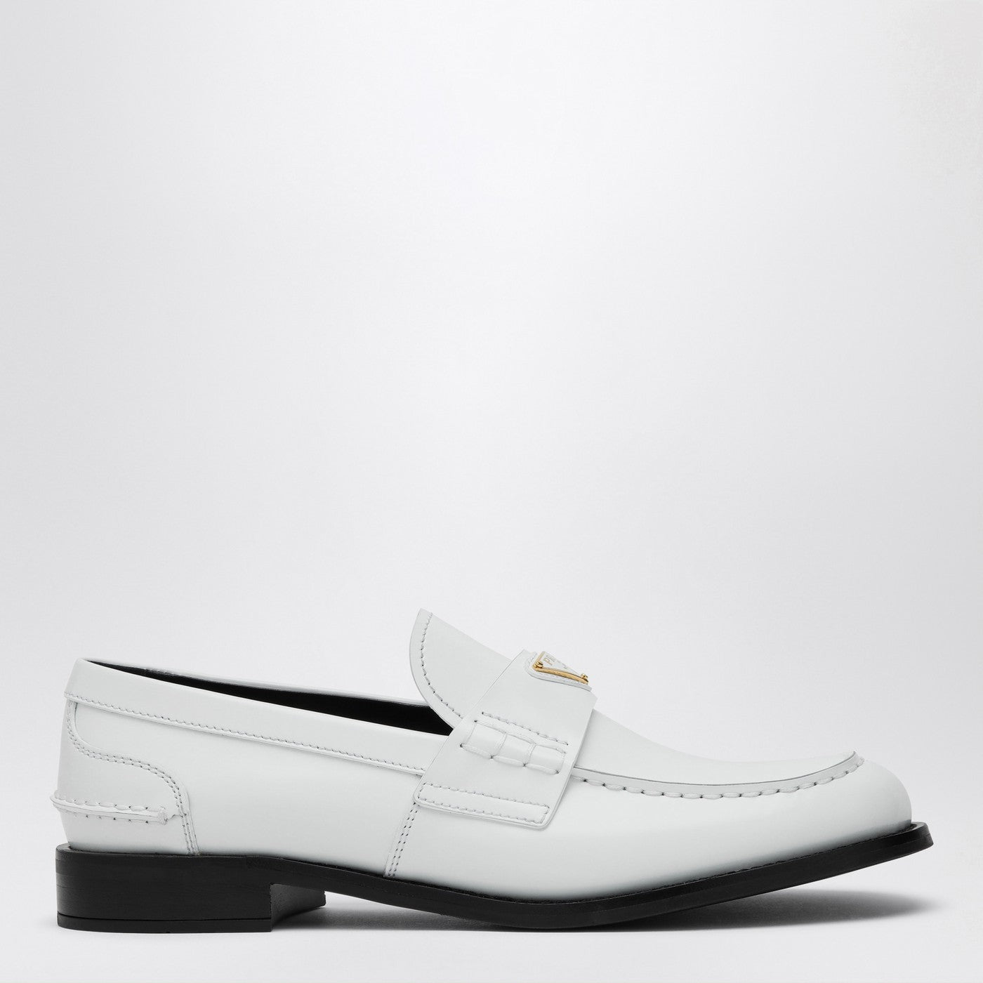 Prada White Brushed Leather Loafer Women PRADA