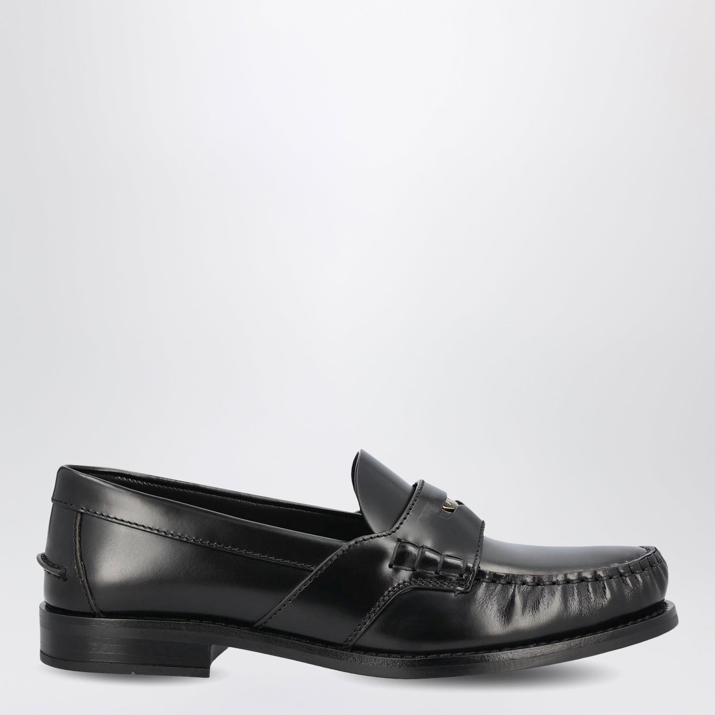 Prada Black Brushed Leather Loafers Women PRADA