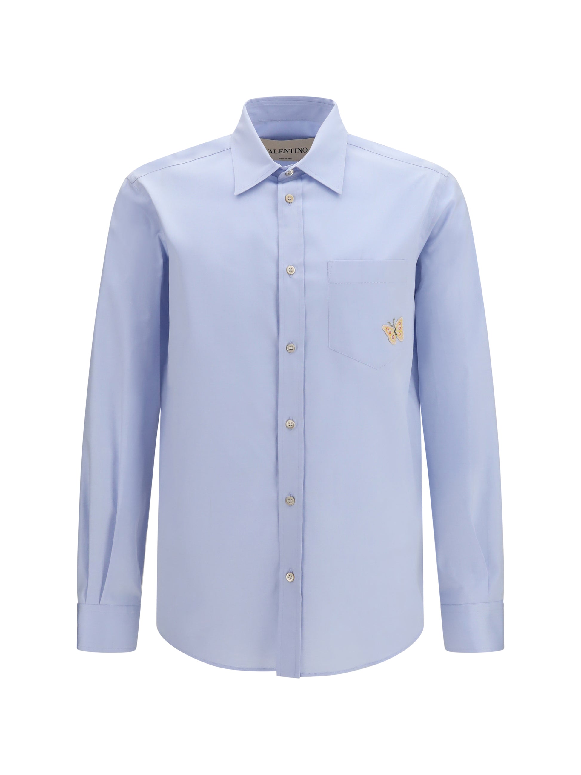 Valentino Men Cotton Shirt With Butterfly Embroidery VALENTINO