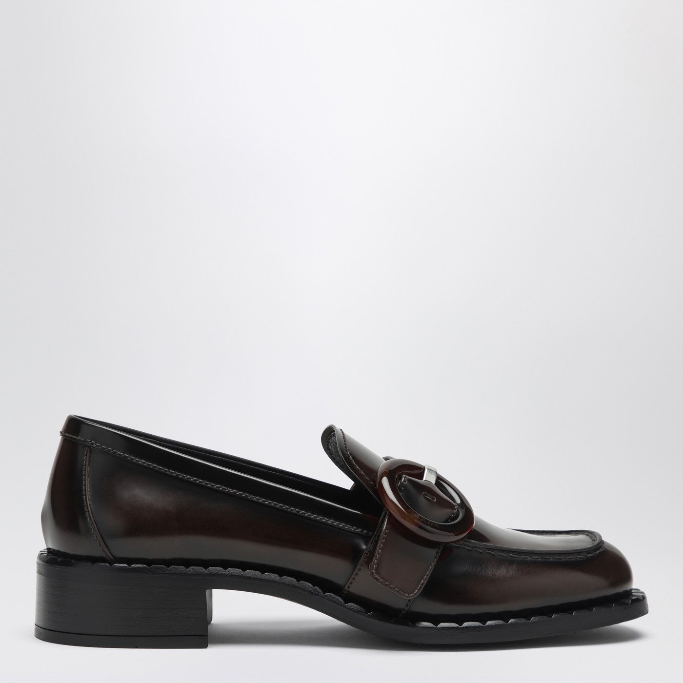 Prada Brushed Leather Moccasins In Burnt Color Women PRADA
