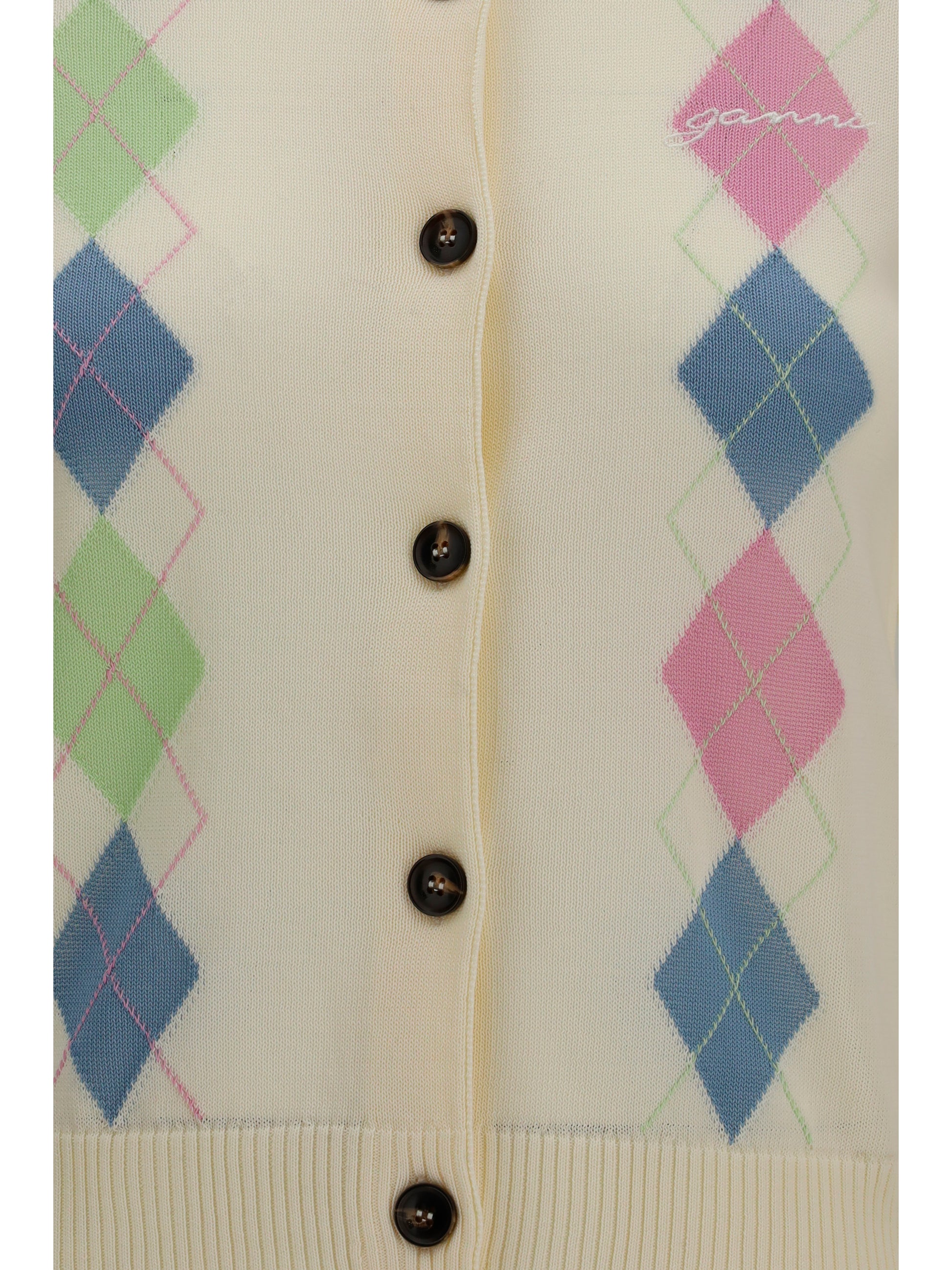 Ganni Women Diamond-Pattern Cardigan GANNI