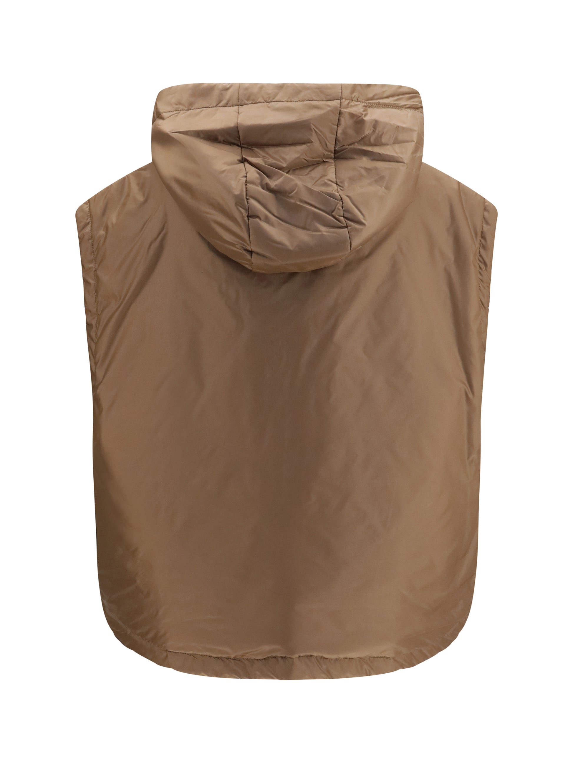 Max Mara The Cube Women Hooded Padded Vest In Water Repellent Canvas MAX MARA THE CUBE
