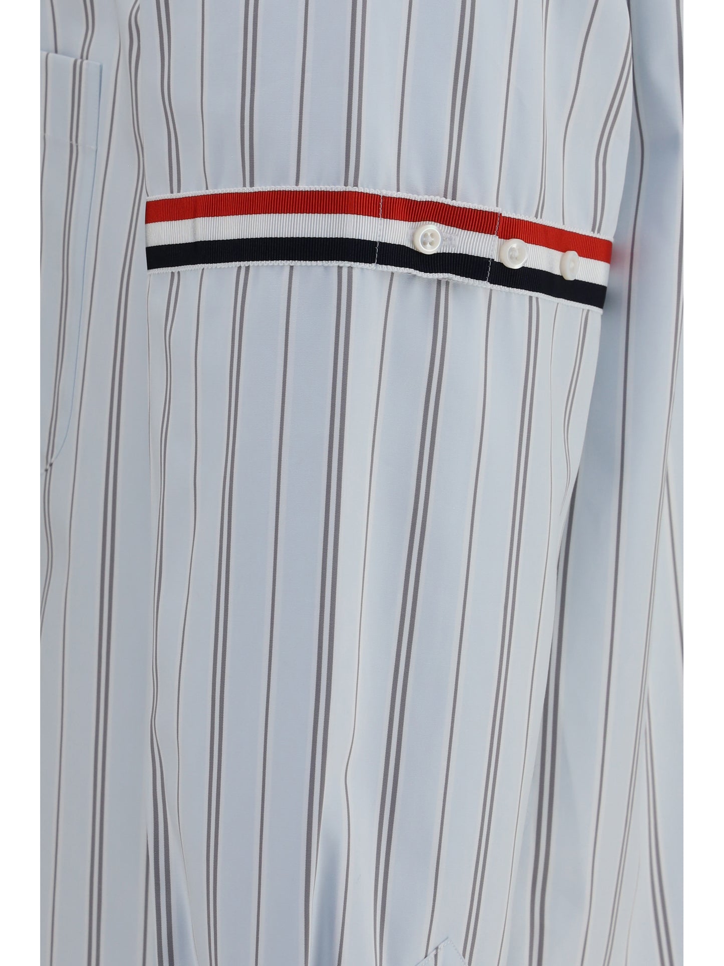 Thom Browne Men Fine-Striped Grosgrain Poplin Shirt THOM BROWNE