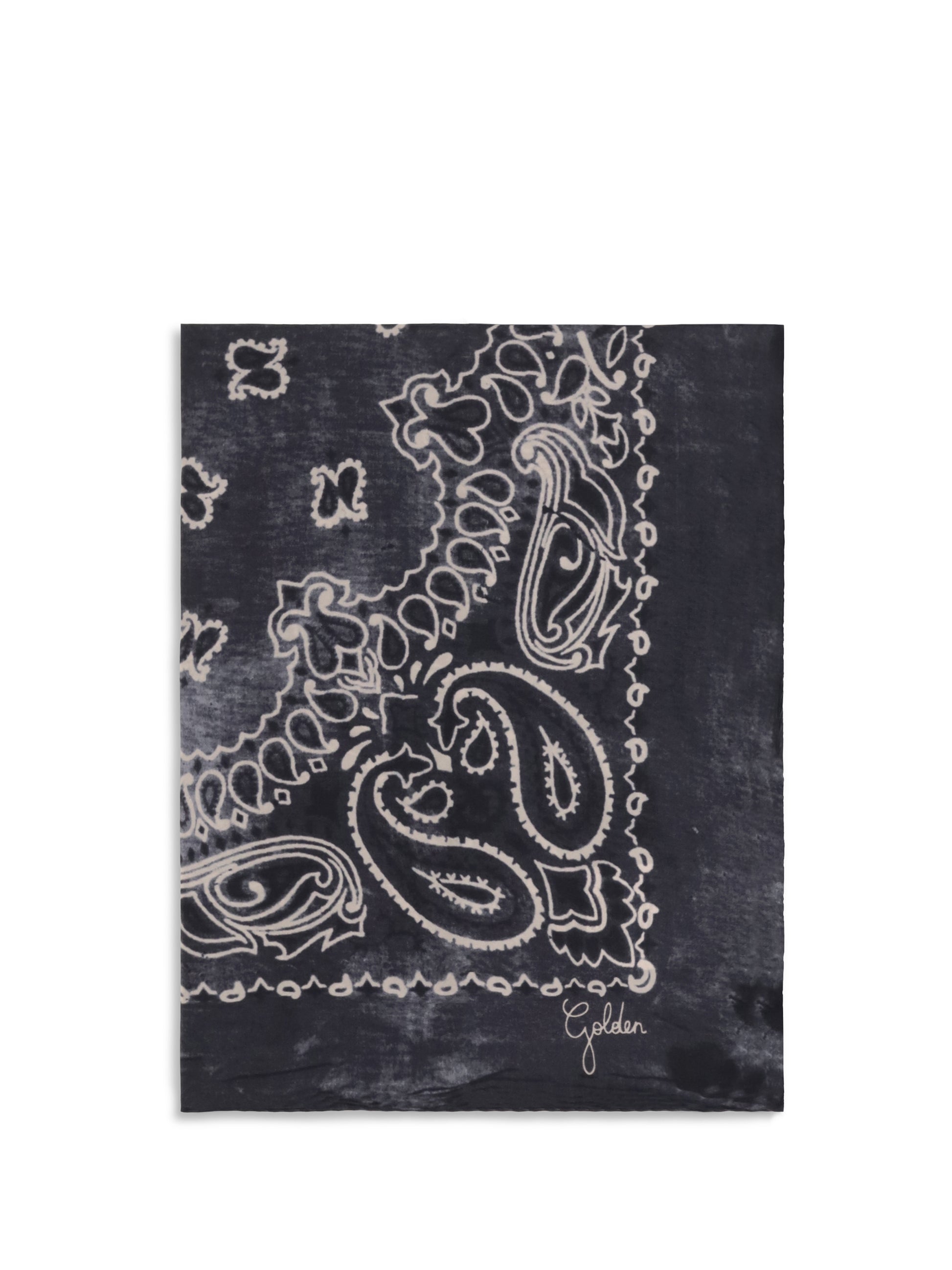 Golden Goose Women Golden Paisley Printed Silk Scarf GOLDEN GOOSE
