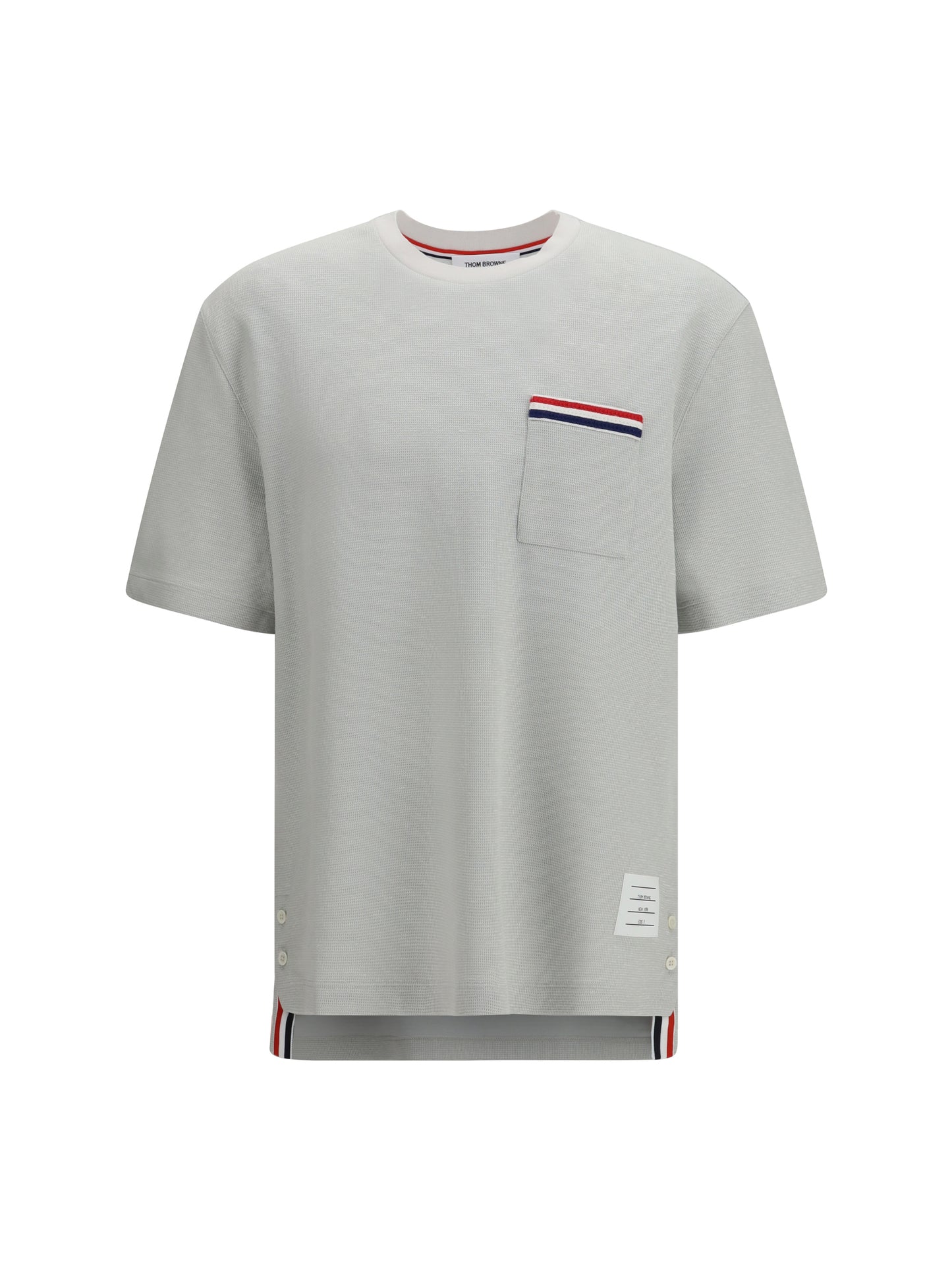 Thom Browne Men Short-Sleeve Cotton-Linen T-Shirt THOM BROWNE