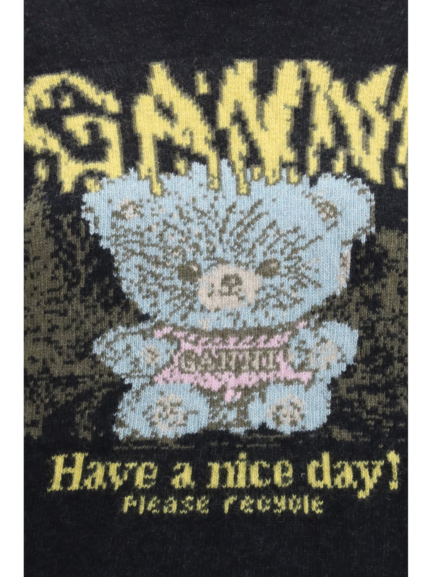 Ganni Women Wool Sweater Forest Teddy GANNI