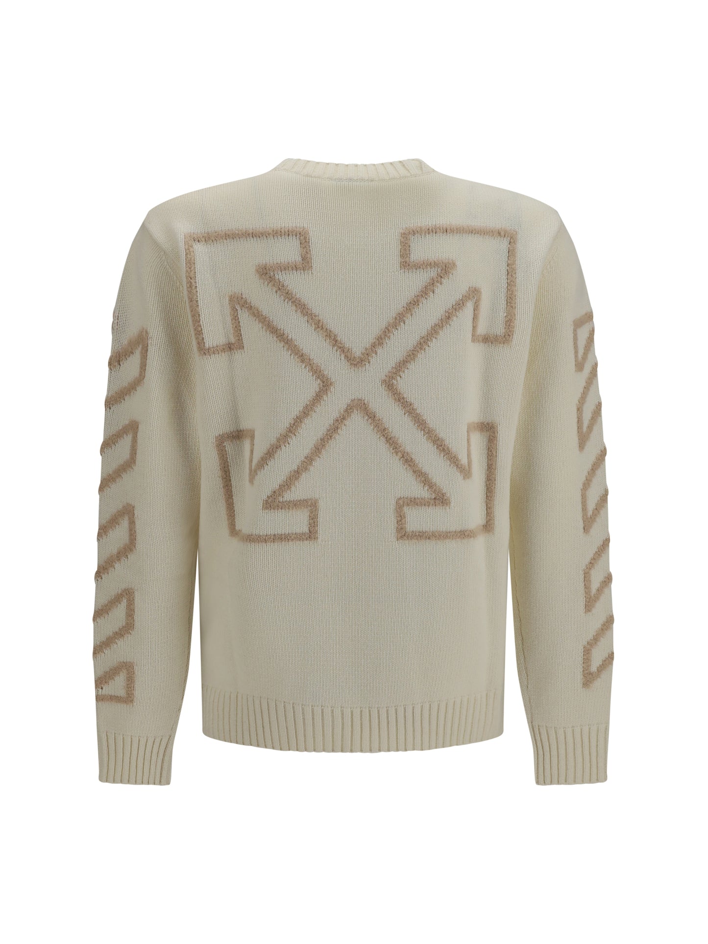 Off-White Men Arrow Fuzzy Crewneck Sweater OFF-WHITE
