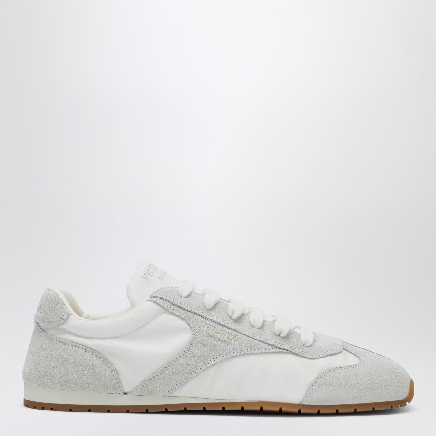 Prada White Sneakers With Suede Inserts Women PRADA