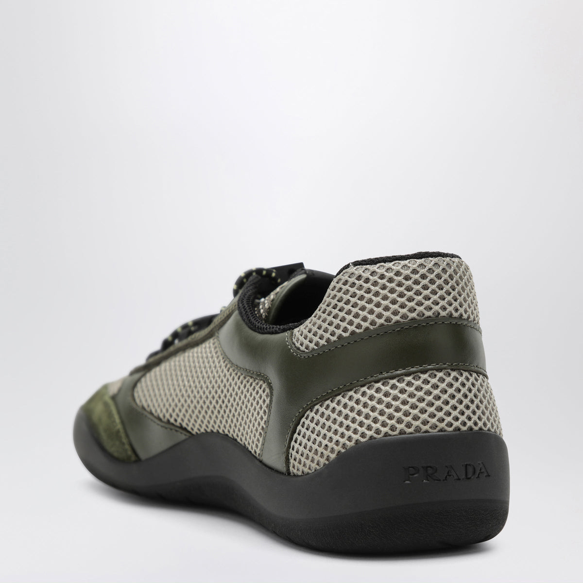 Prada Military Green Speedrock Sneakers In Mesh Women PRADA