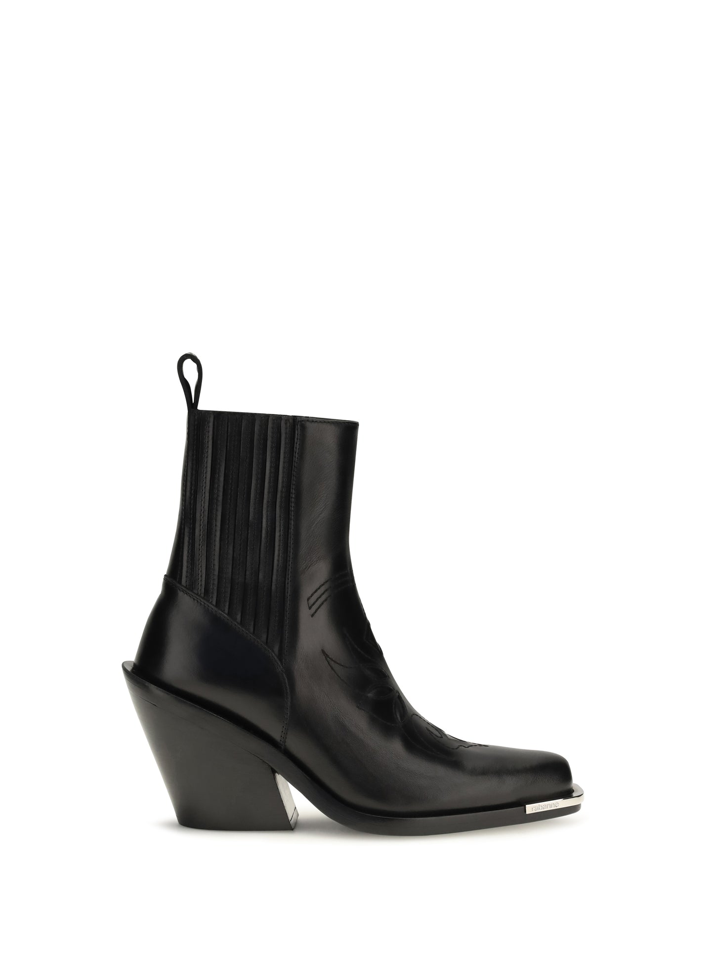 Rabanne Women Leather Cowboy Ankle Boots PACO RABANNE