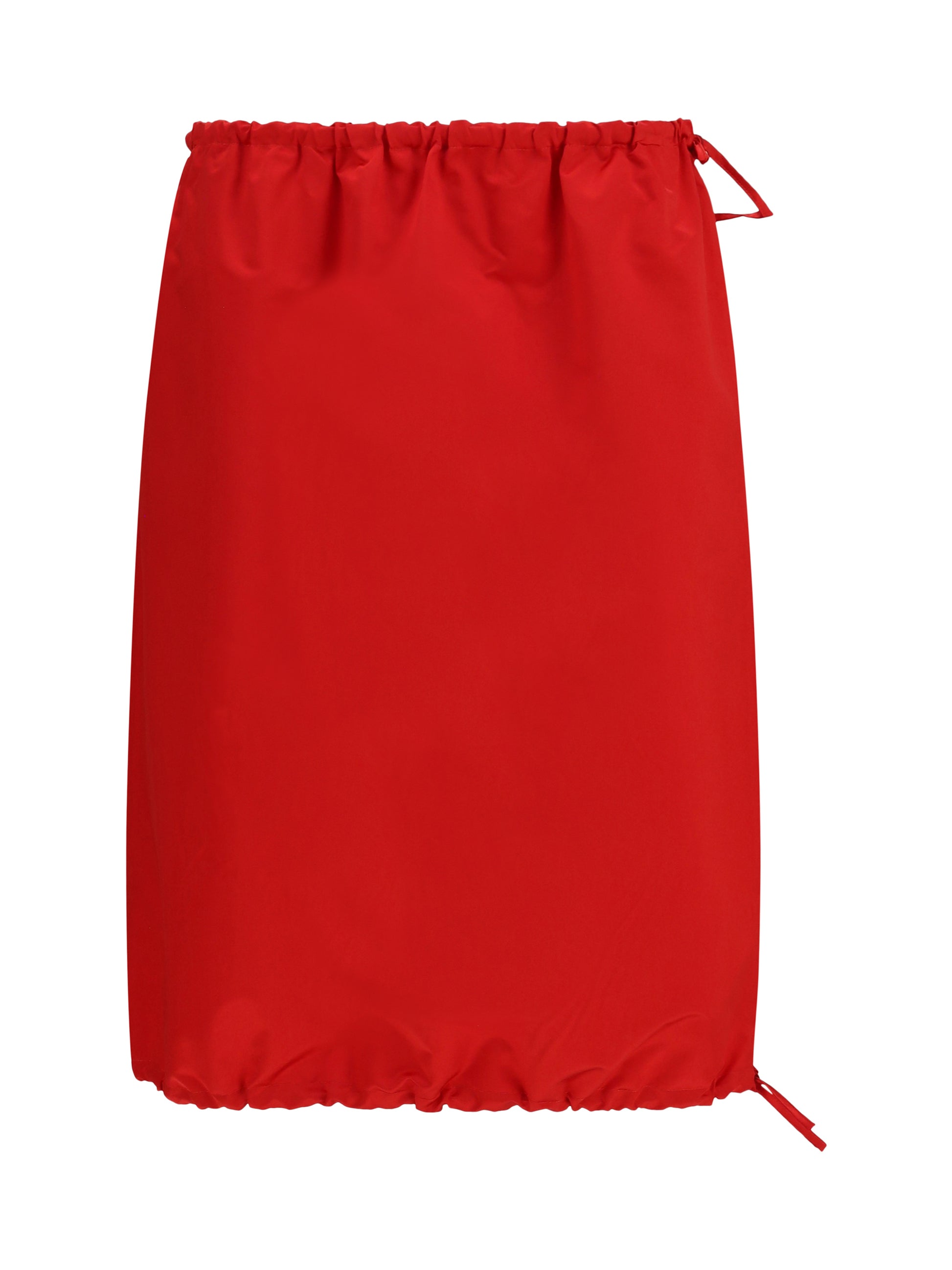 Prada Women Satin Midi Skirt With Drawstring PRADA