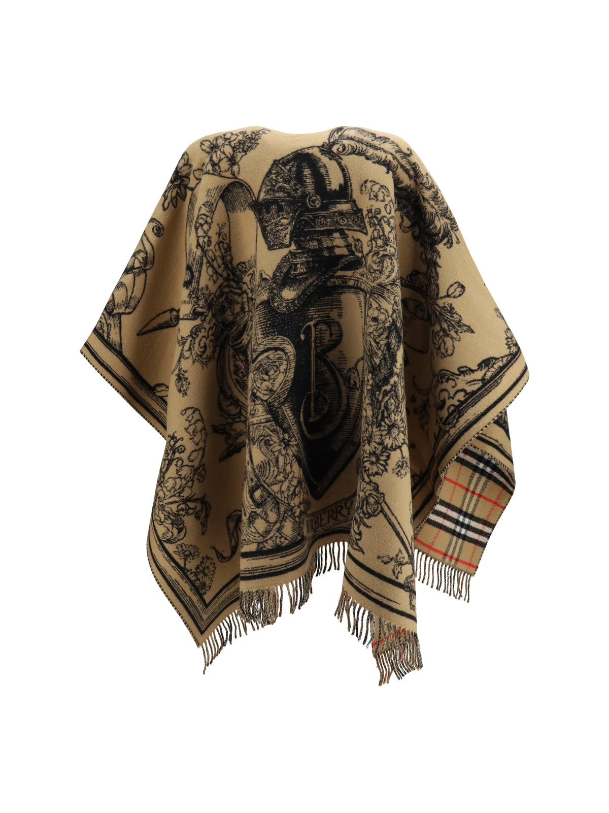 Burberry Women Wool Knight-Motif Cape BURBERRY