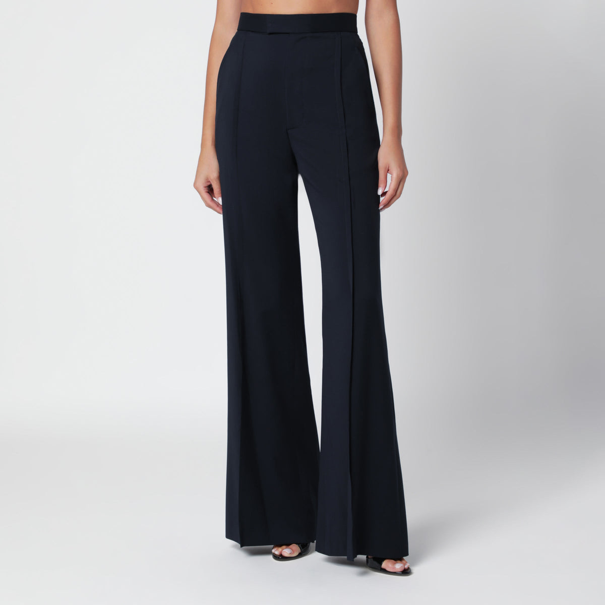 Vivienne Westwood Navy Wide Leg Trousers In Virgin Wool Women VIVIENNE WESTWOOD