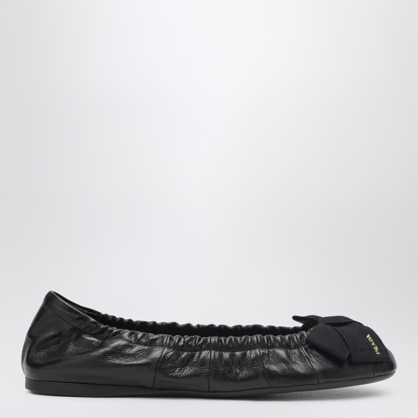 Prada Black Patent Leather Ballet Flats With Bow Women PRADA
