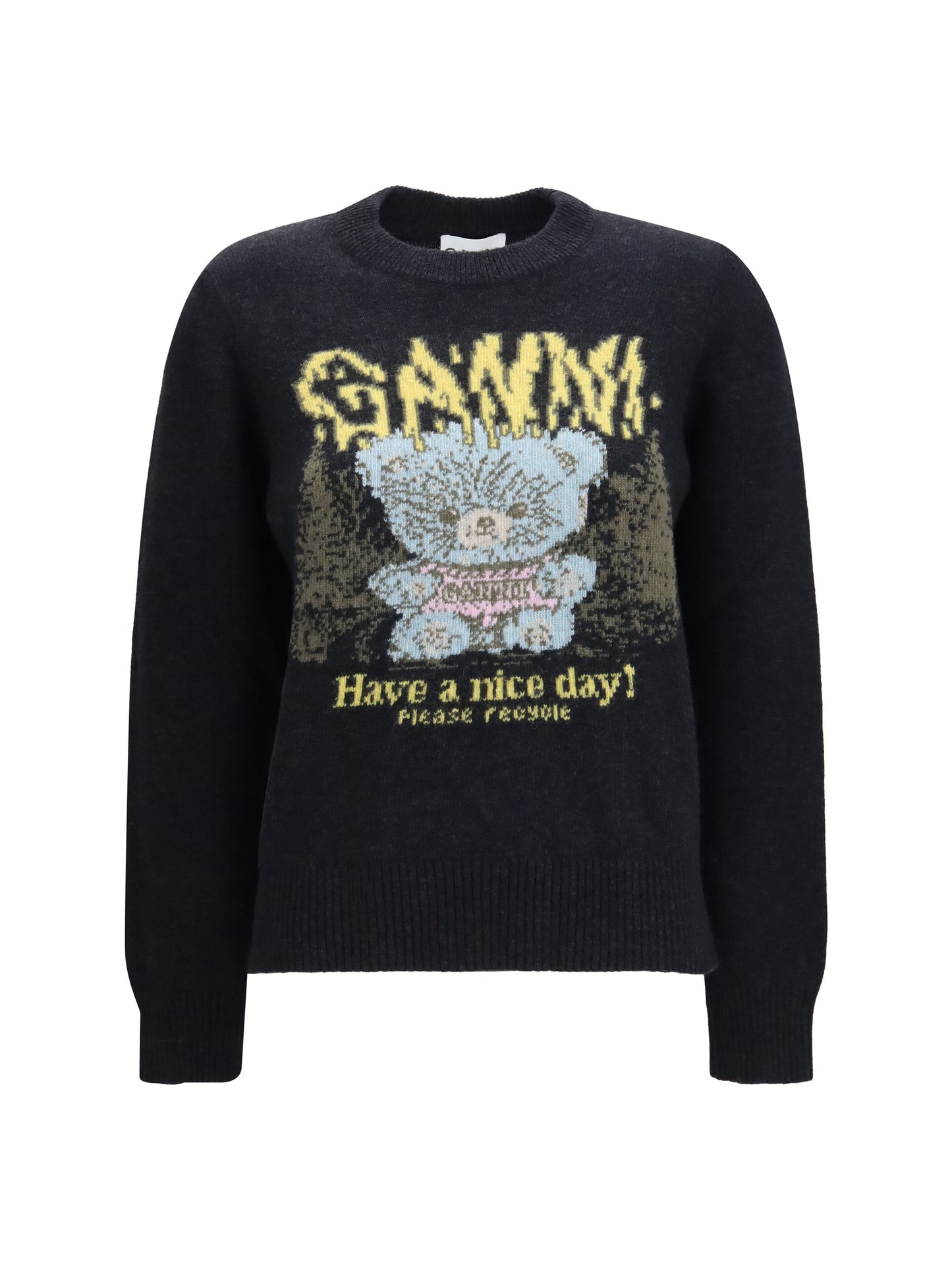 Ganni Women Wool Sweater Forest Teddy GANNI