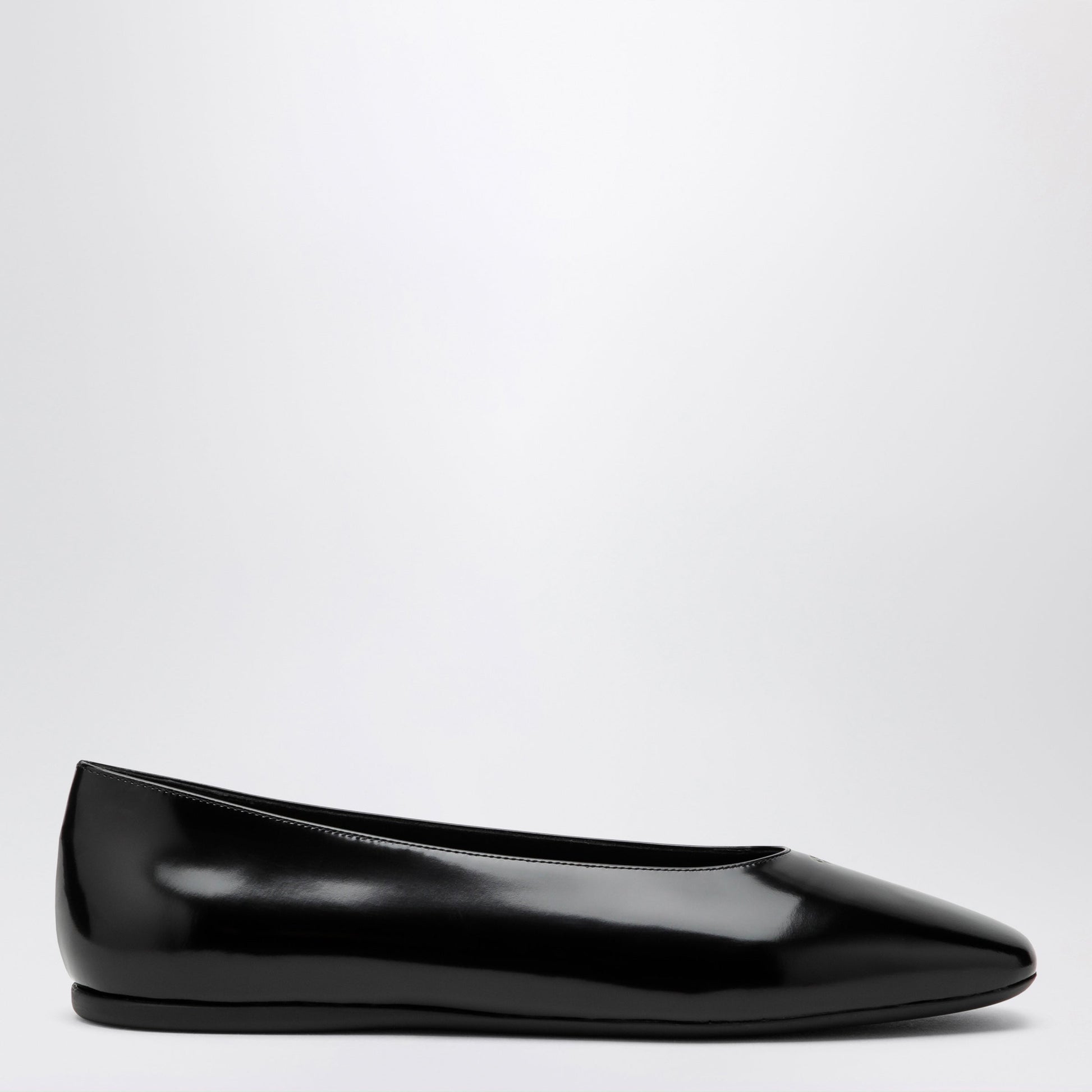 Prada Black Brushed Leather Ballet Flats Women PRADA