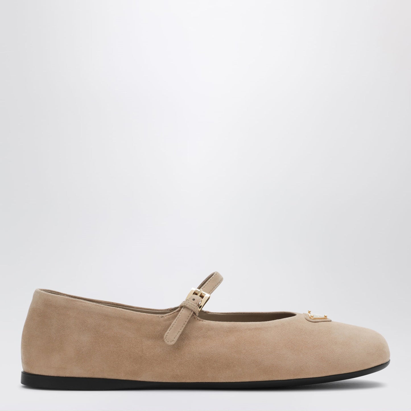 Prada Ballet Flats In Sand Suede Leather Women PRADA