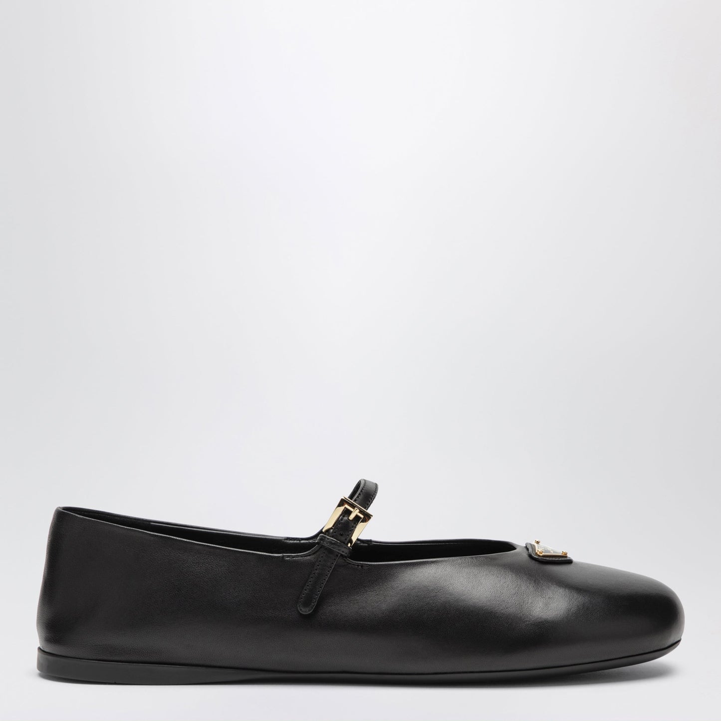 Prada Black Nappa Leather Ballet Flats Women PRADA