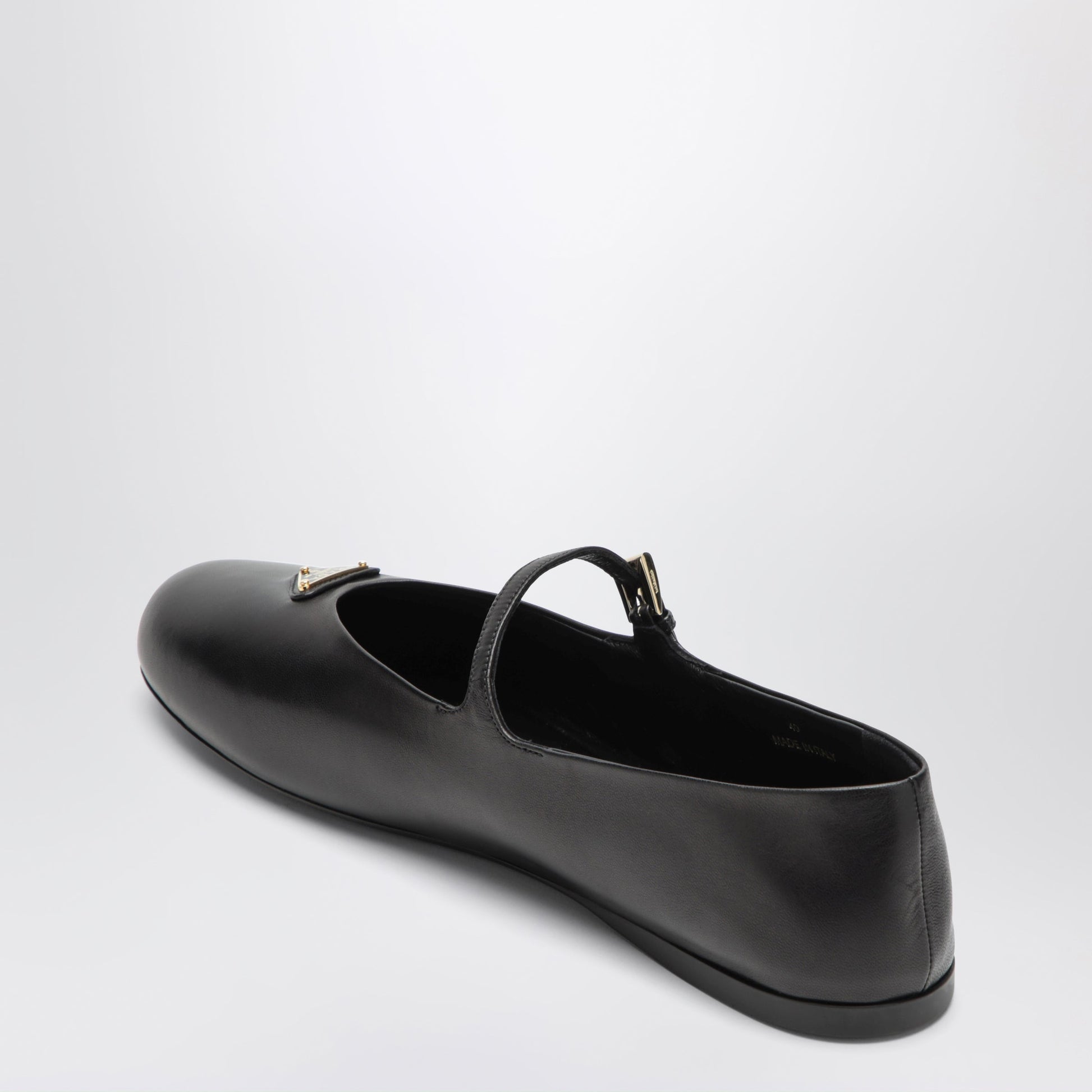 Prada Black Nappa Leather Ballet Flats Women PRADA