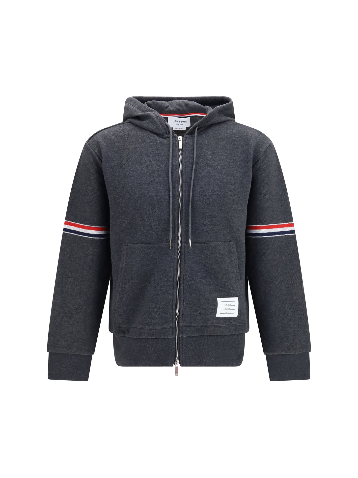 Thom Browne Men Classic Loopback 4-Bar Zip-Up Hoodie THOM BROWNE