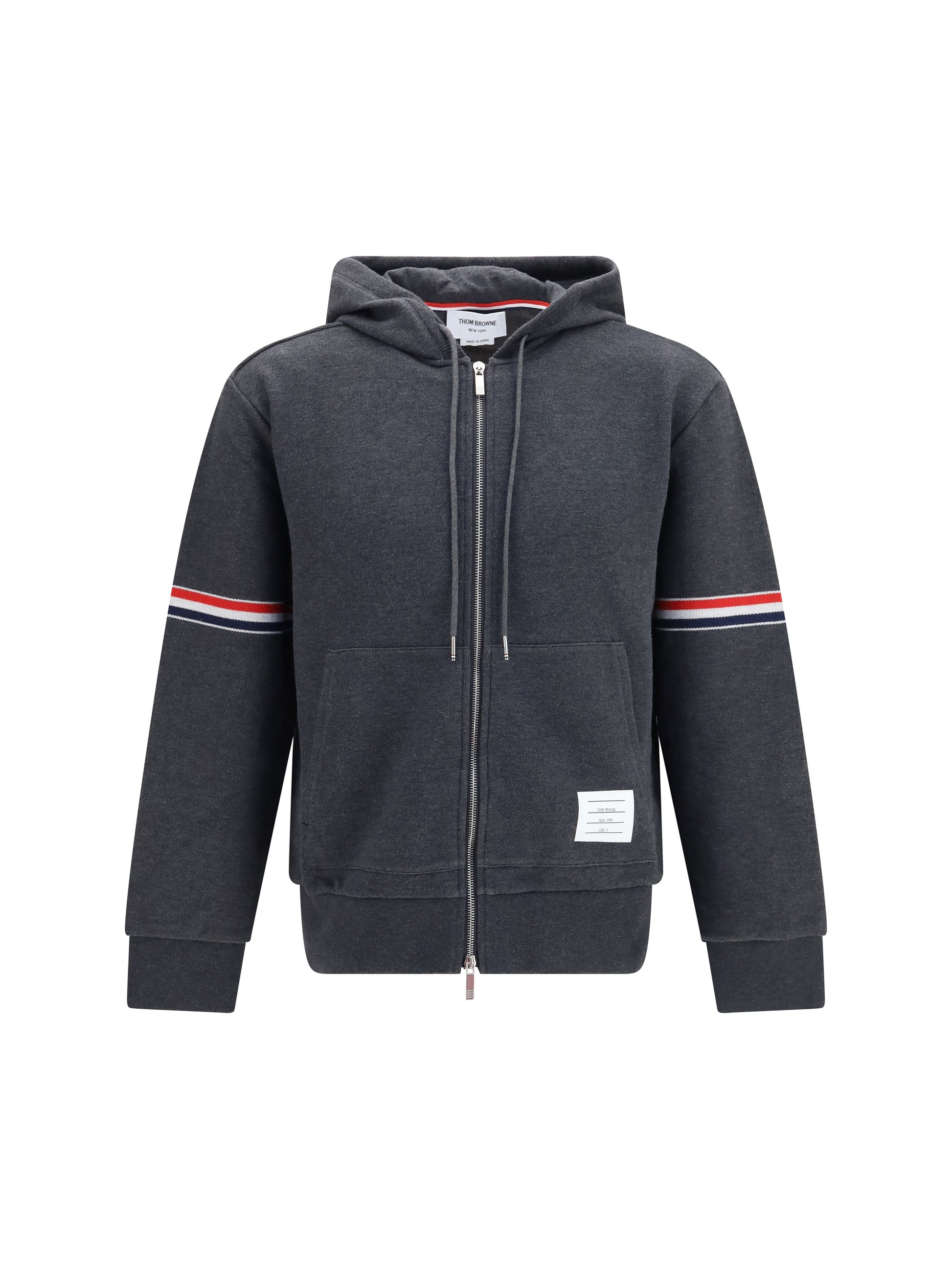 Thom Browne Men Classic Loopback 4-Bar Zip-Up Hoodie THOM BROWNE