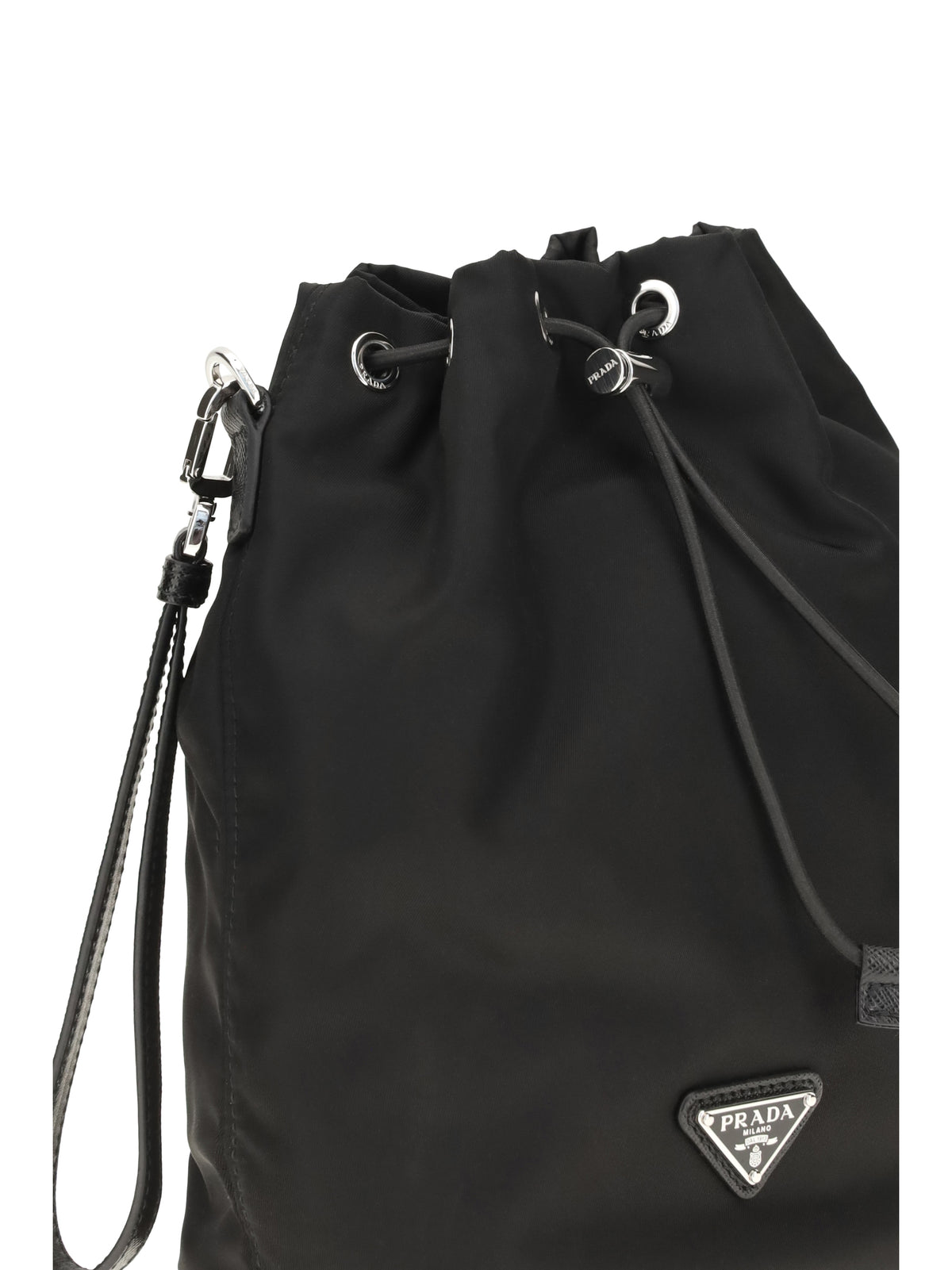 Prada Men Re-Nylon And Saffiano Leather Bucket Bag PRADA