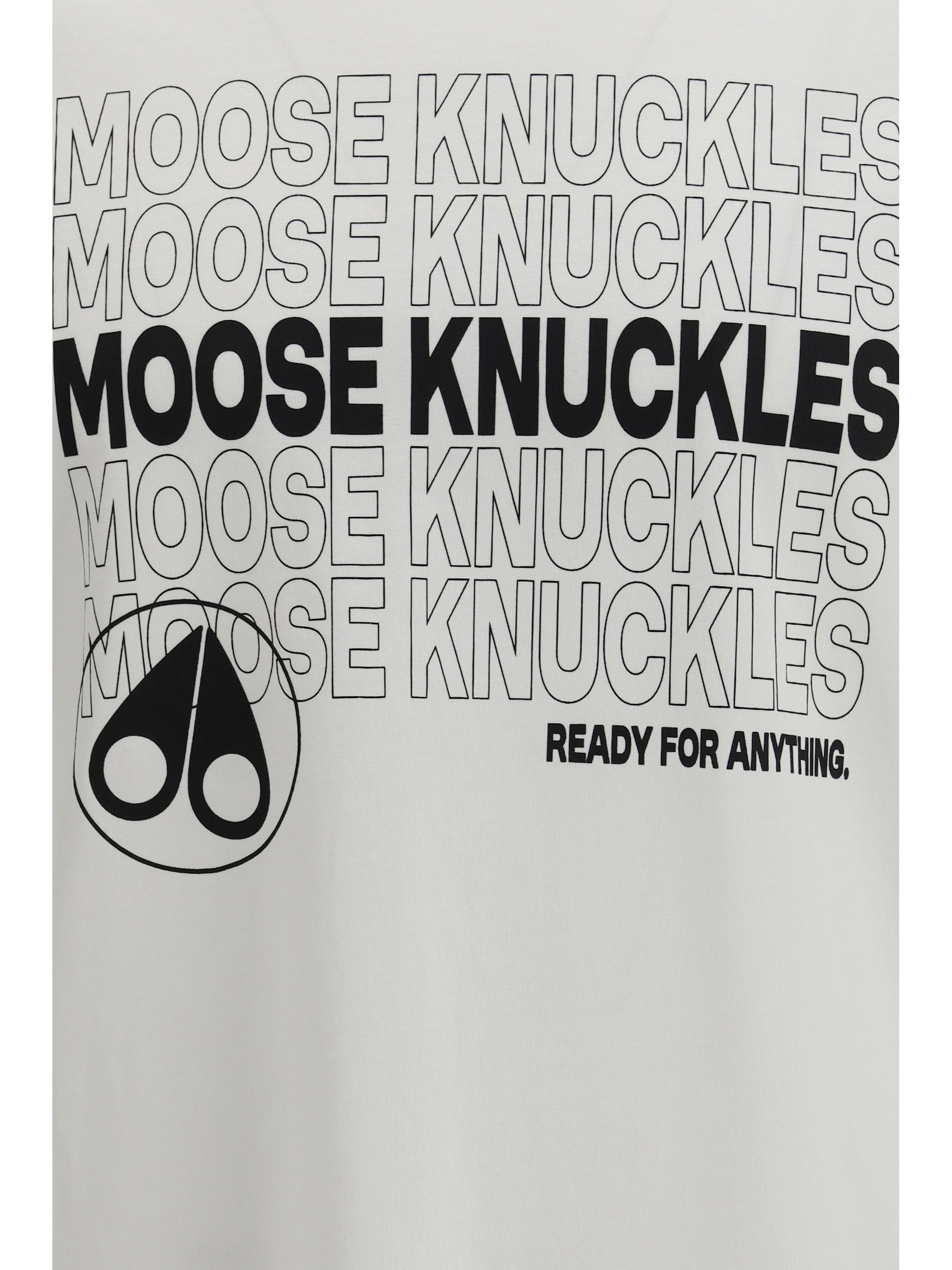 Moose Knuckles Men Regular Fit Crewneck T-Shirt In Cotton With Front Print MOOSE KNUCKLES